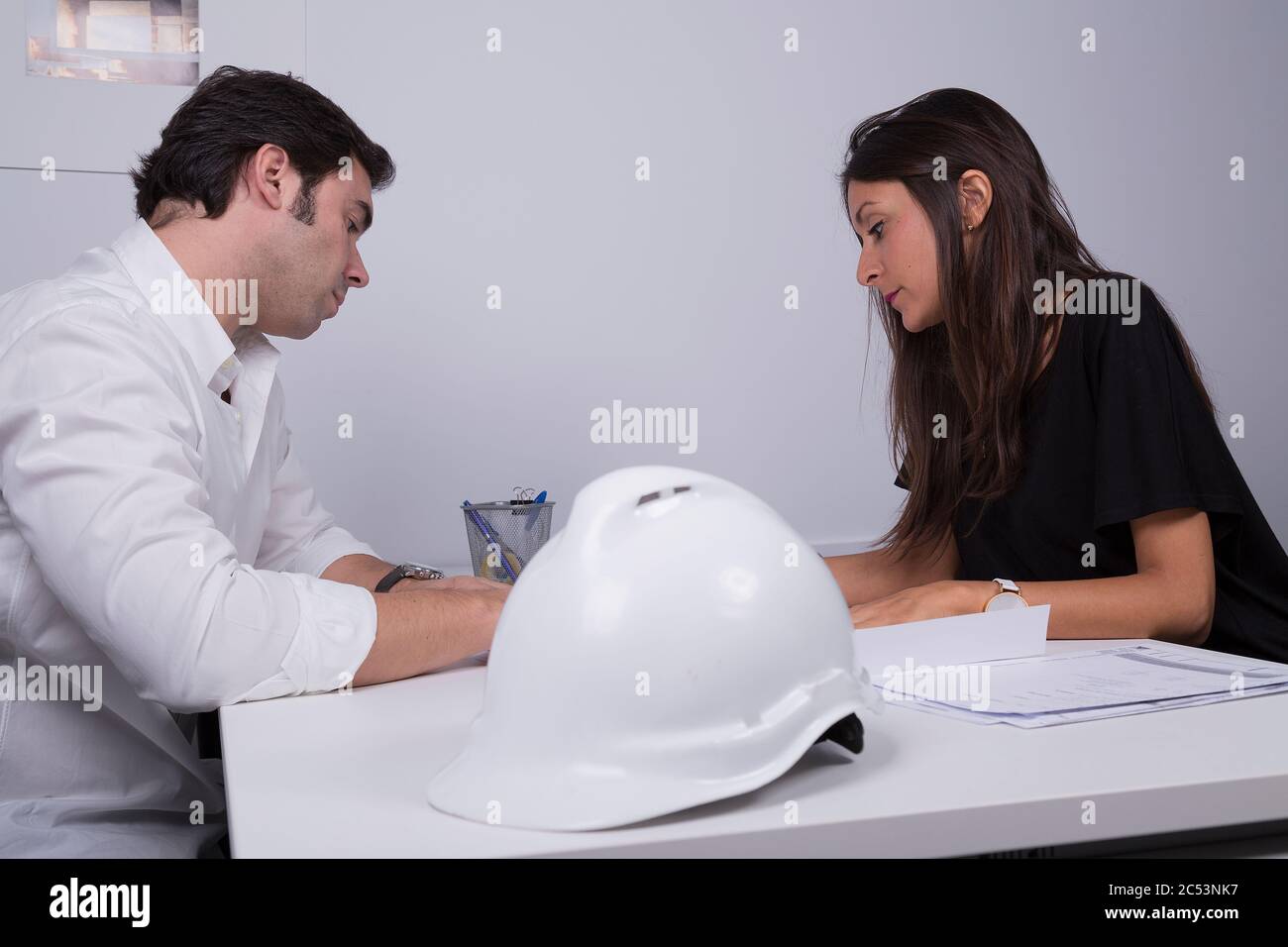 Architects photo session in their office Stock Photo