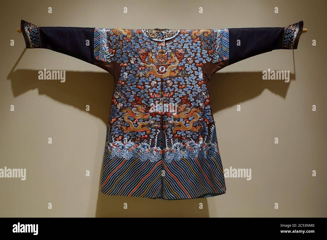 Imperial court robe with nine dragons, China, Qing dynasty, 1800s AD ...