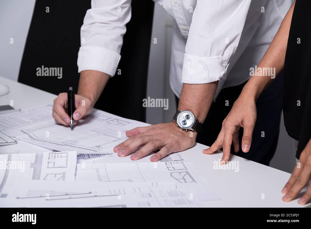 Architects photo session in their office Stock Photo