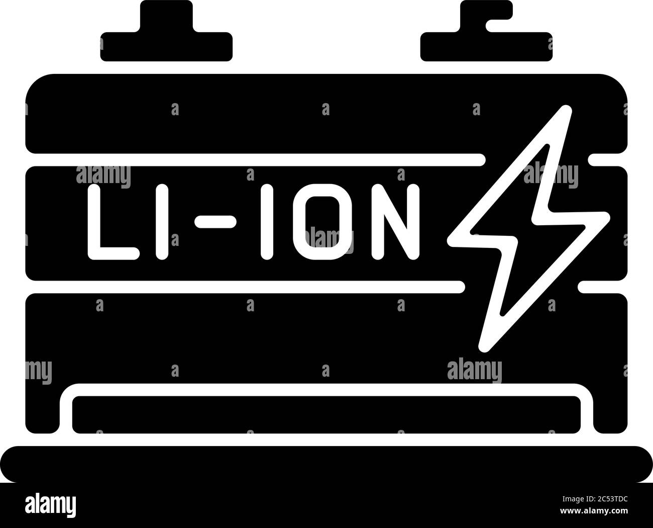 vocaal Flash filosofie Lithium ion battery black glyph icon Stock Vector Image & Art - Alamy