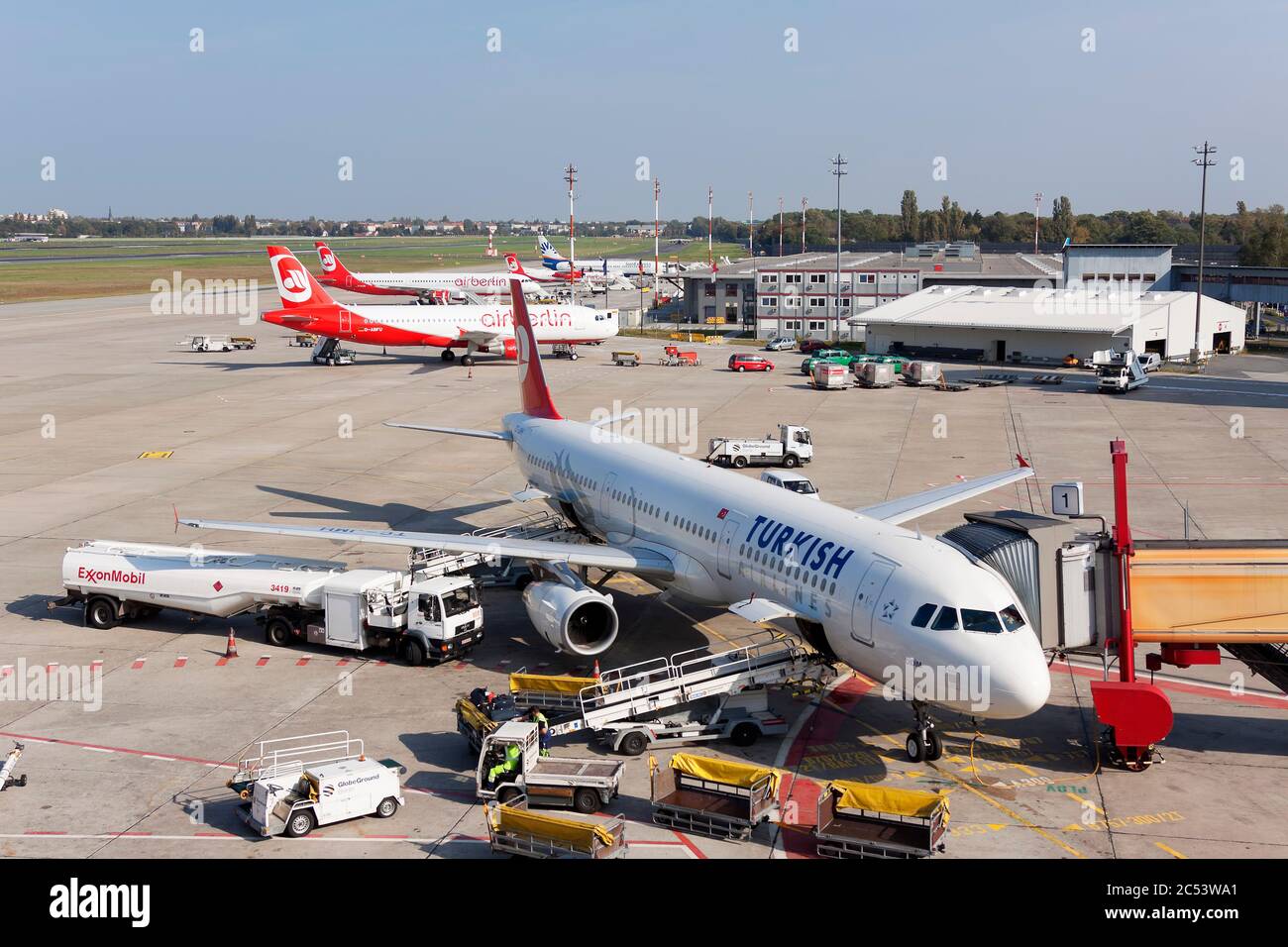 Planes of Turkish Airlines and Air Berlin Stock Photo
