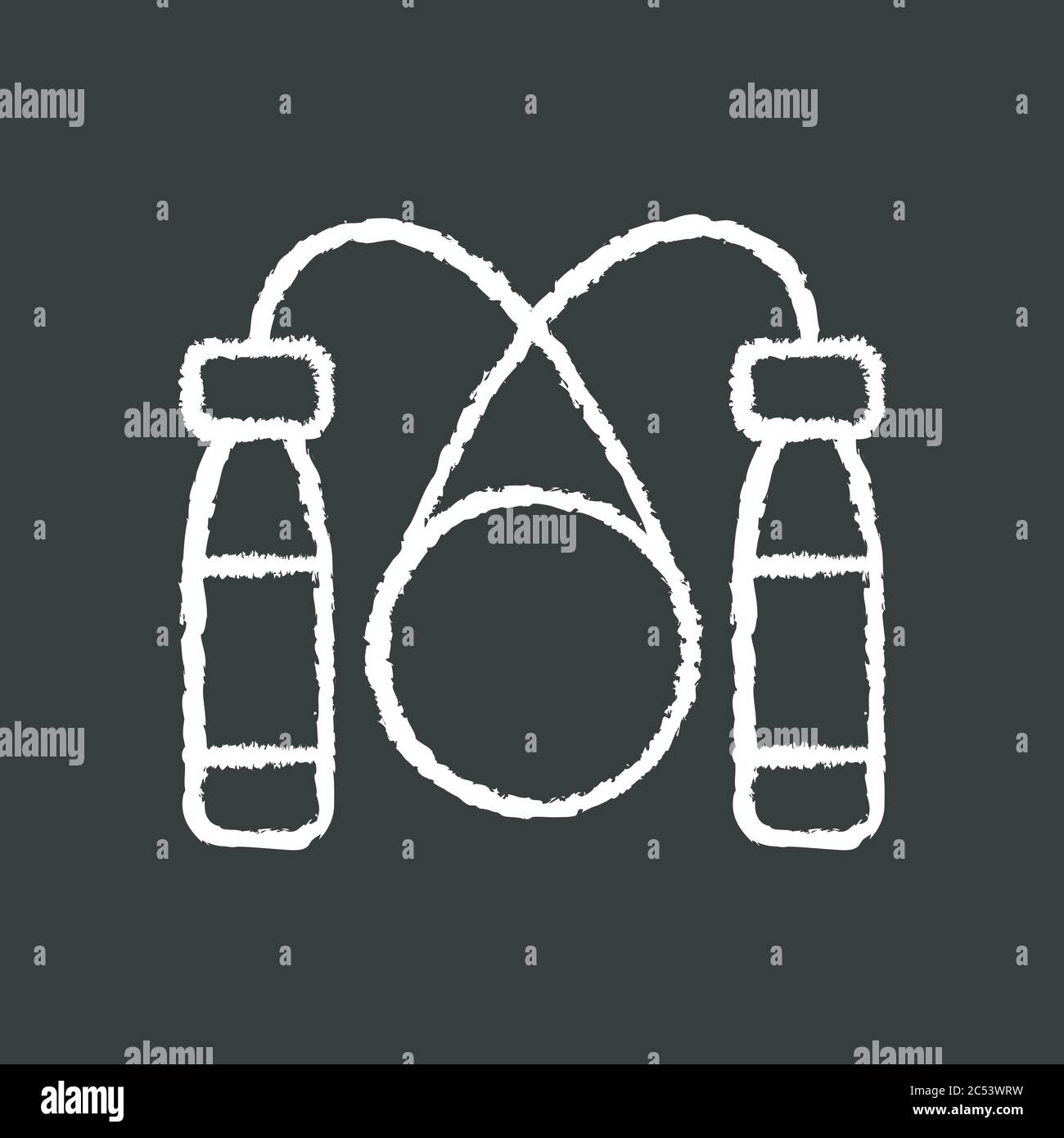 Jump rope chalk white icon on black background Stock Vector Image & Art ...