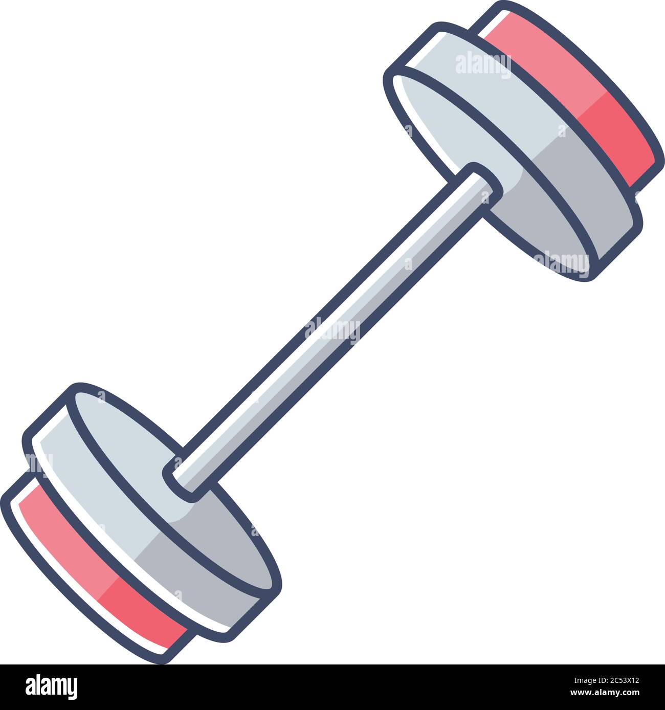 Barbell RGB color icon Stock Vector
