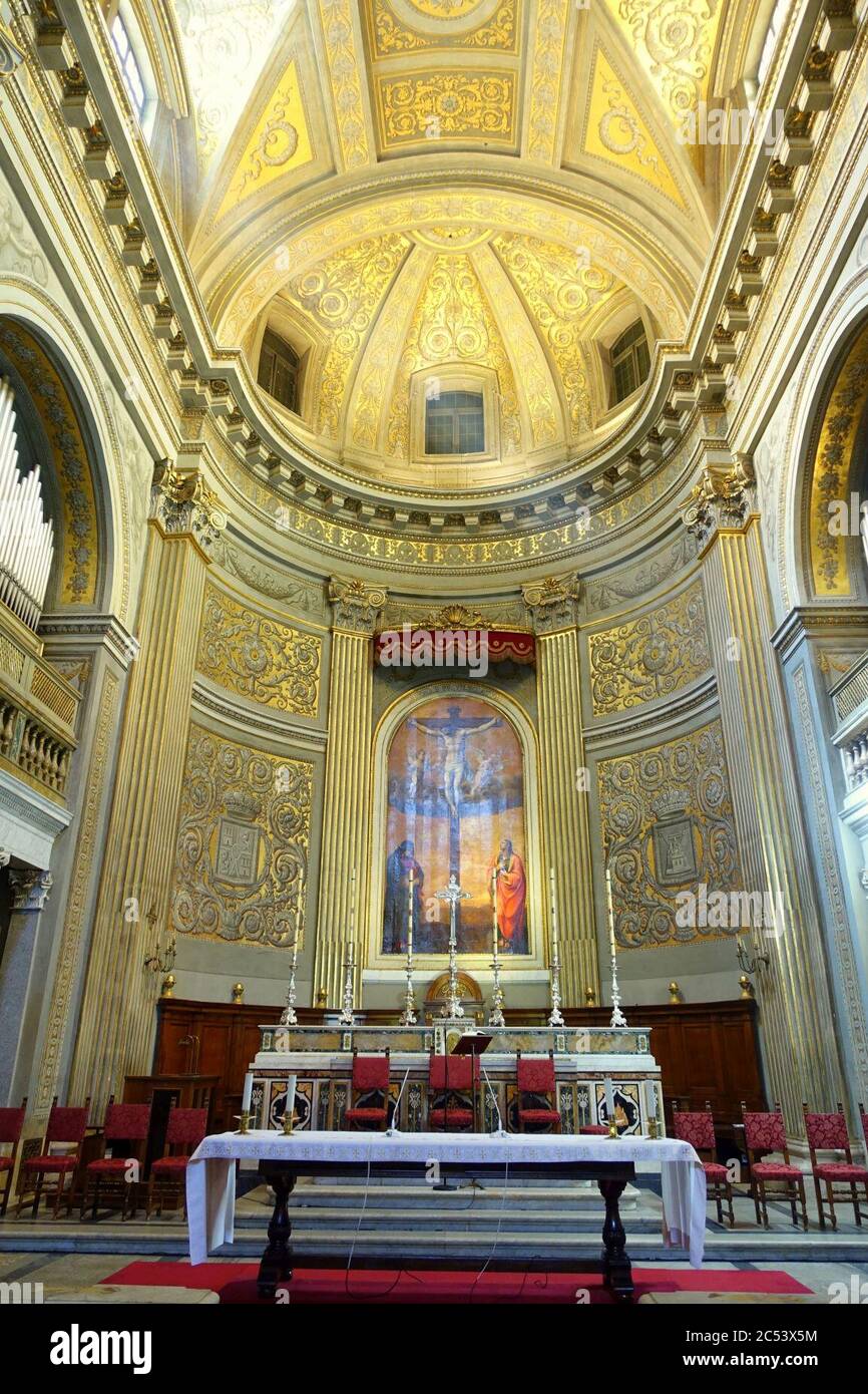 Interior view - Santa Maria in Monserrato degli Spagnoli - Rome, Italy Stock Photo