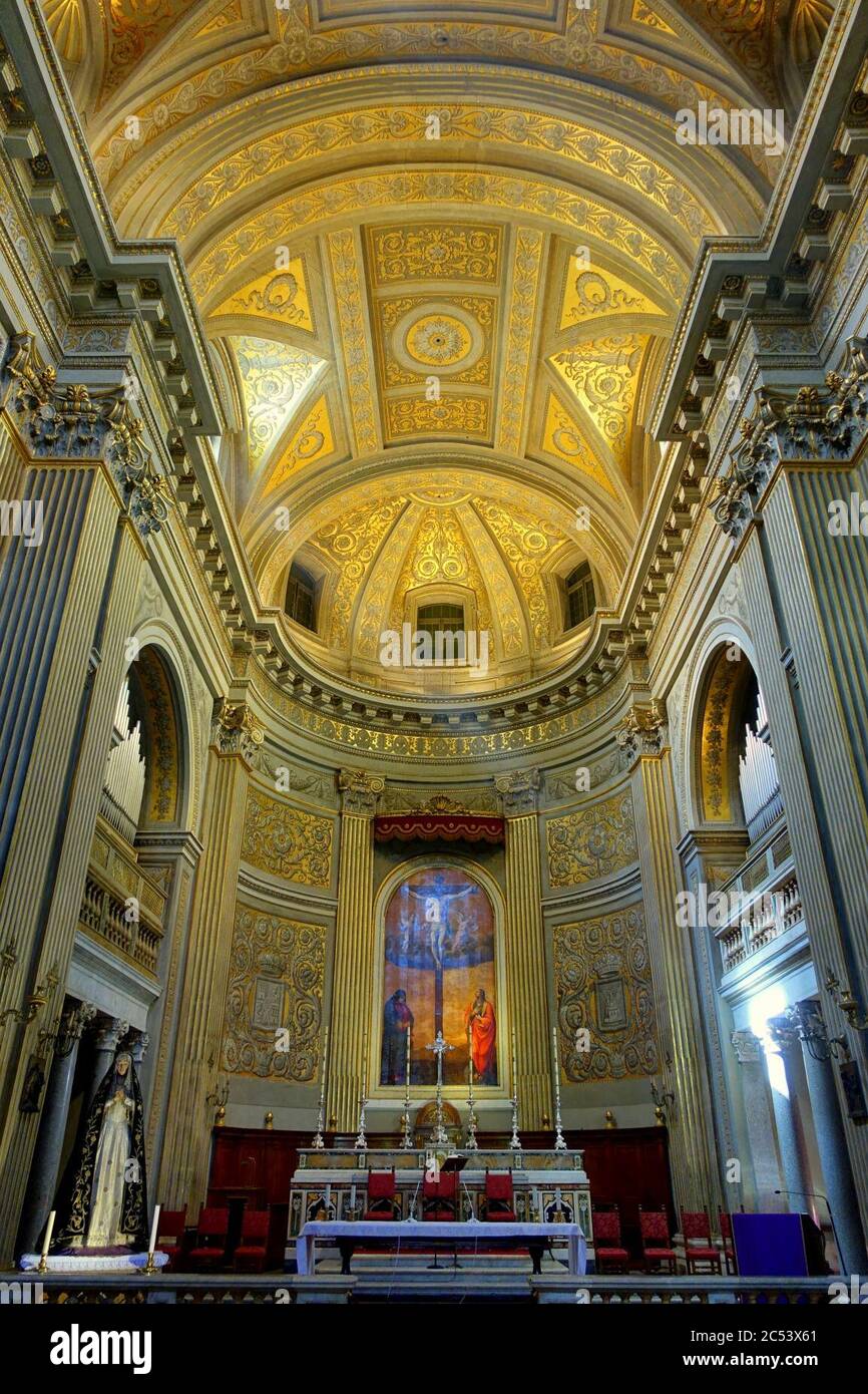 Interior view - Santa Maria in Monserrato degli Spagnoli - Rome, Italy Stock Photo