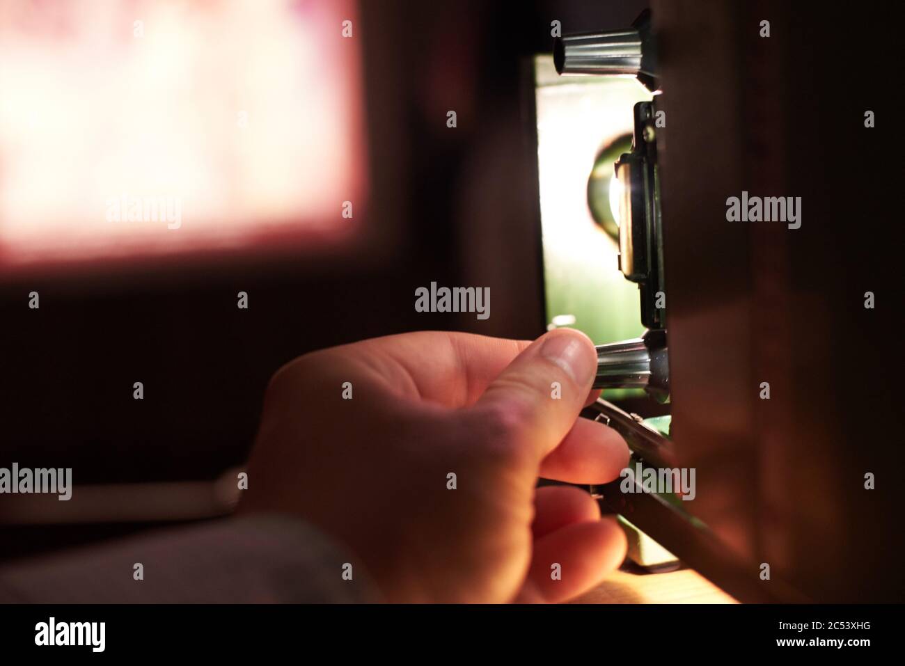 Photo of the included vintage retro slide projector for viewing slides ...