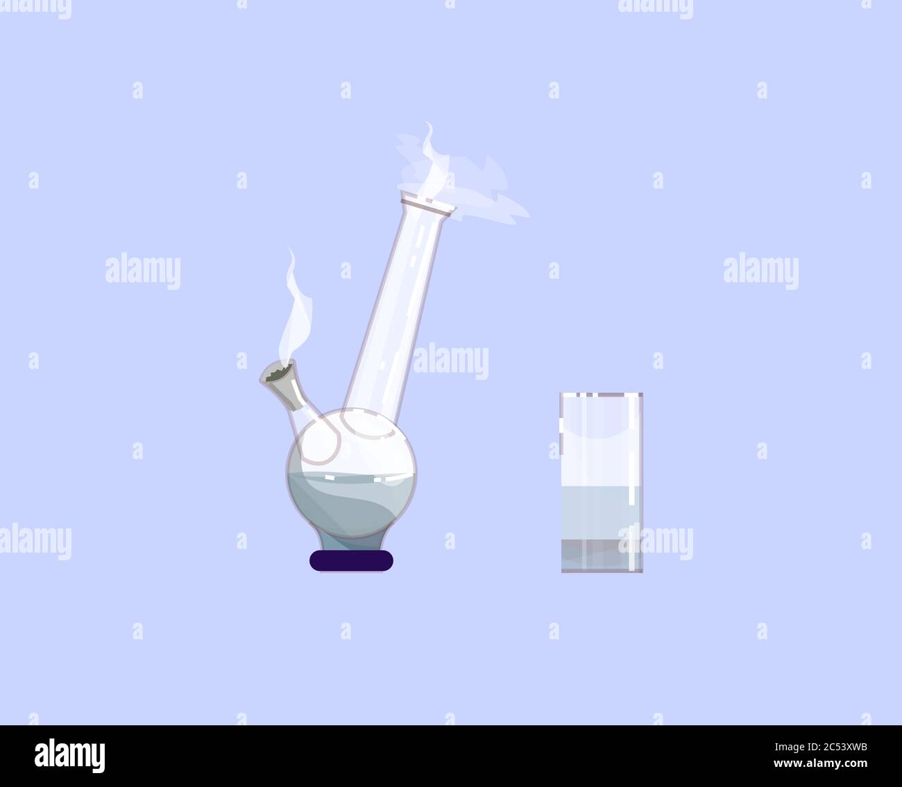 Bong semi flat RGB color vector illustration Stock Vector
