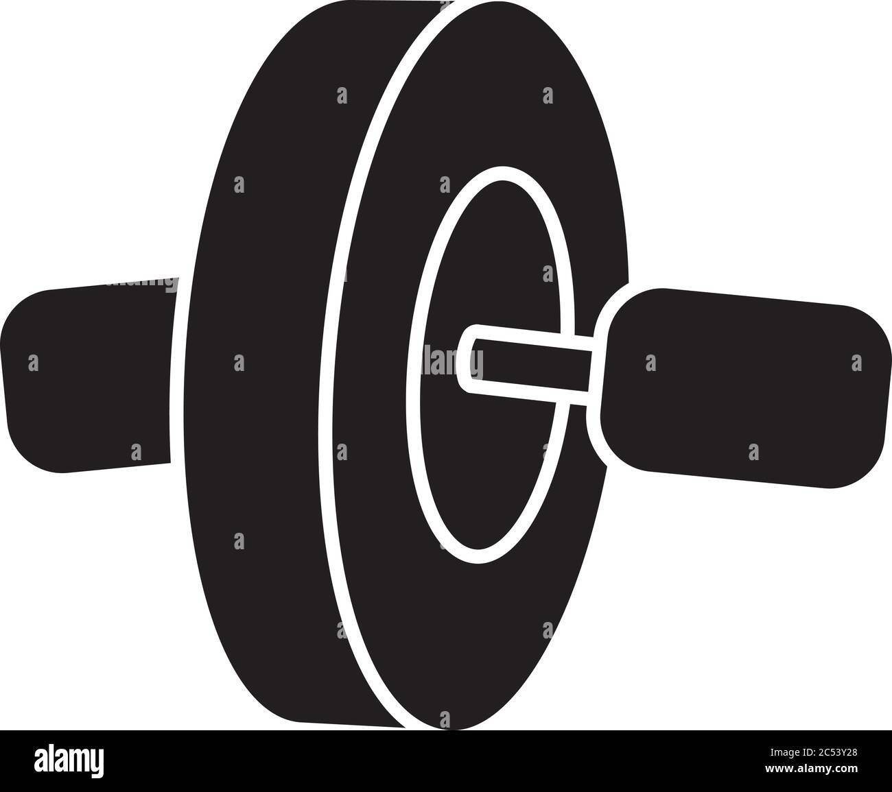 Ab roll black glyph icon Stock Vector