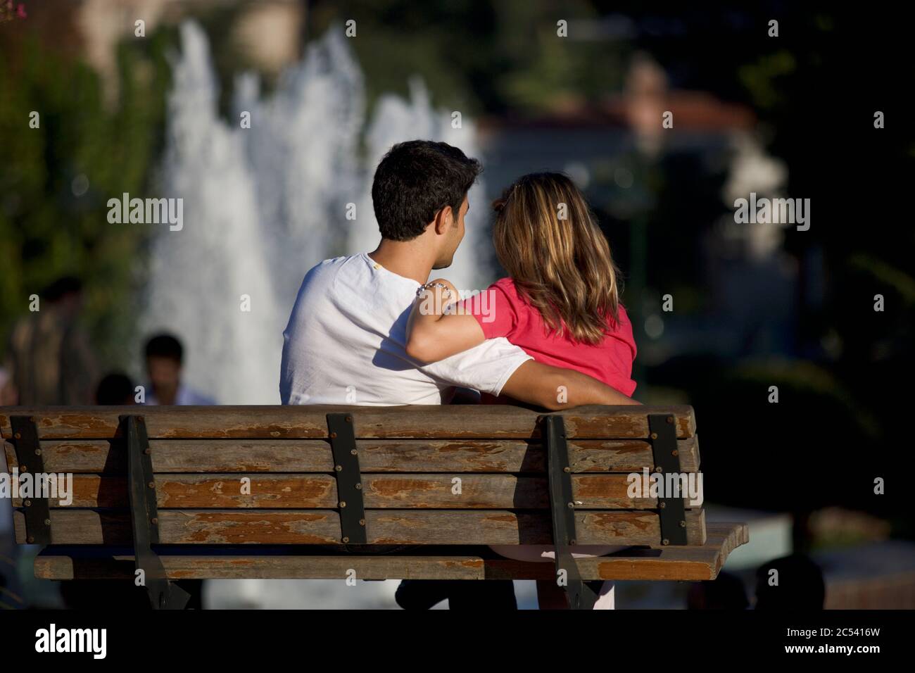 Istanbul: lovers in Hagia Sofia gardens Stock Photo