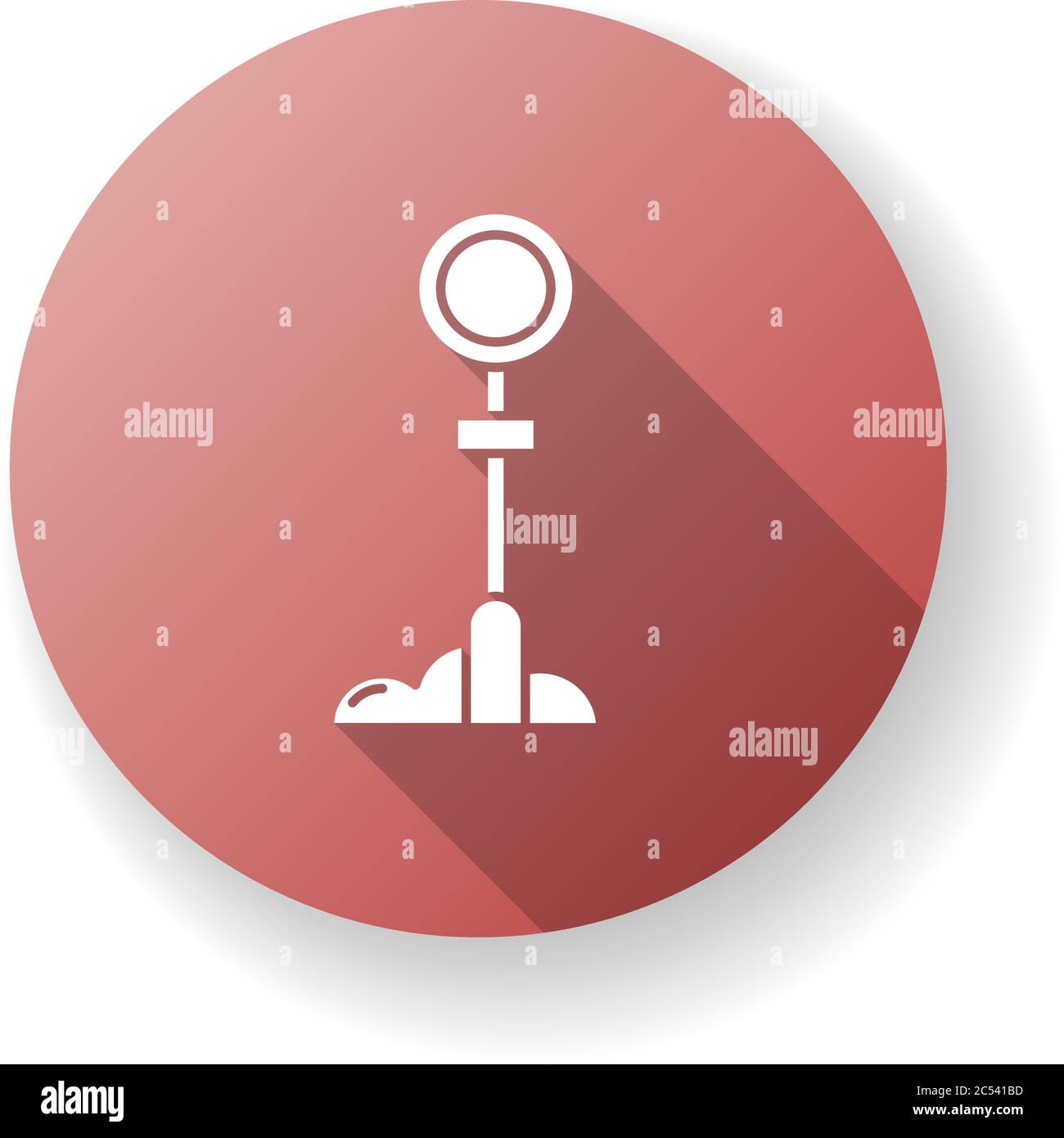 Sign post red flat design long shadow glyph icon Stock Vector