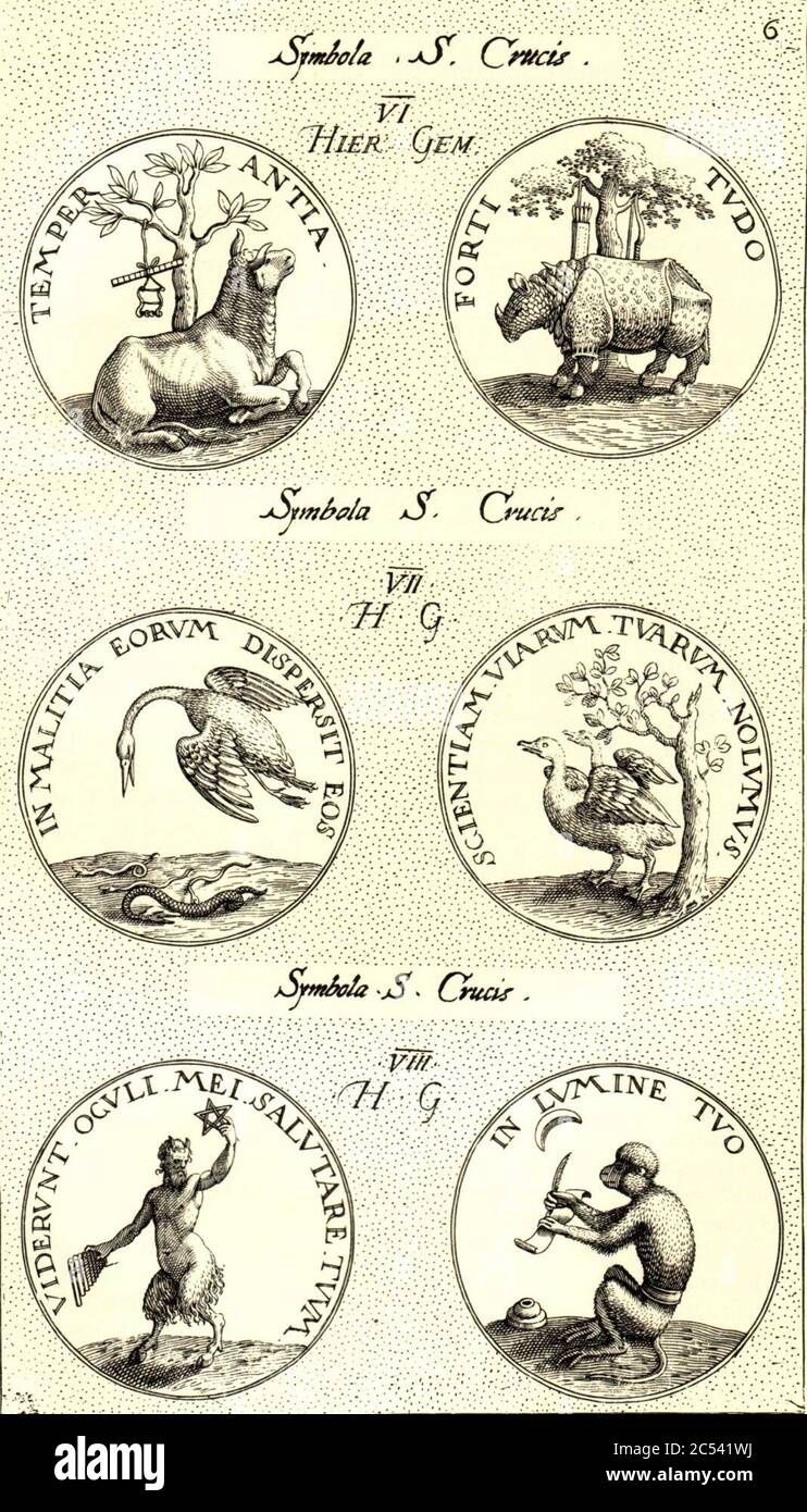 Imprese from Symbola Divina et Humana (1601). Stock Photo