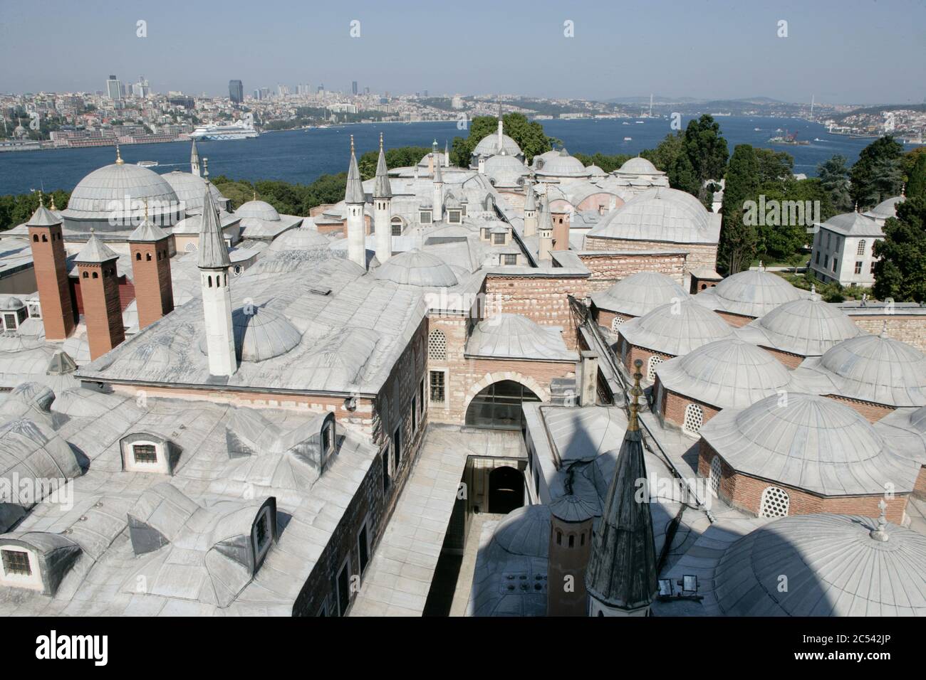 Istanbul: view over roofs of Topkapi / Golden Horn Stock Photo
