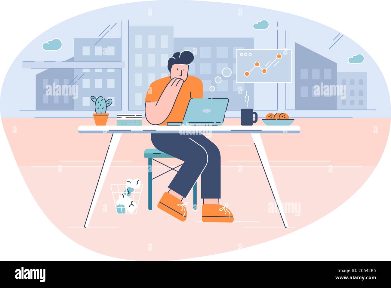 Business analyst semi flat vector illustration Stock Vector