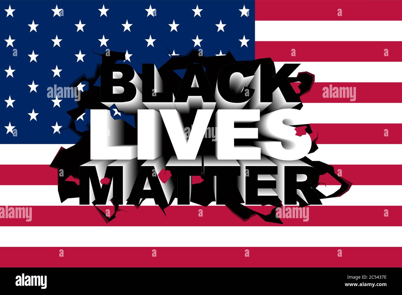 Conceptual vector illustration about the Black Lives Matter movement. Stock Vector