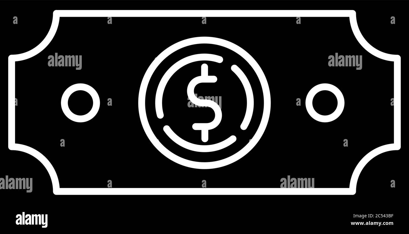 Dollar black glyph icon Stock Vector