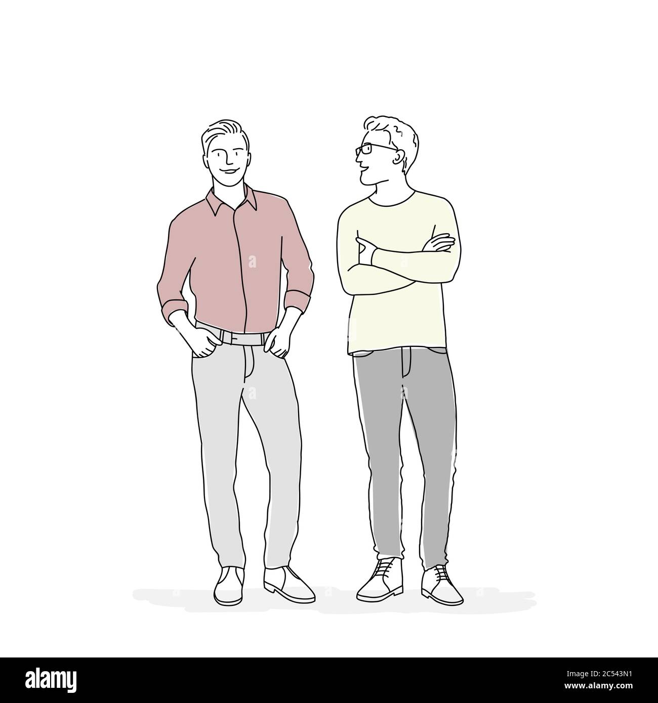 Sketch Of People Standing Next To Each Other Hand Drown Vector