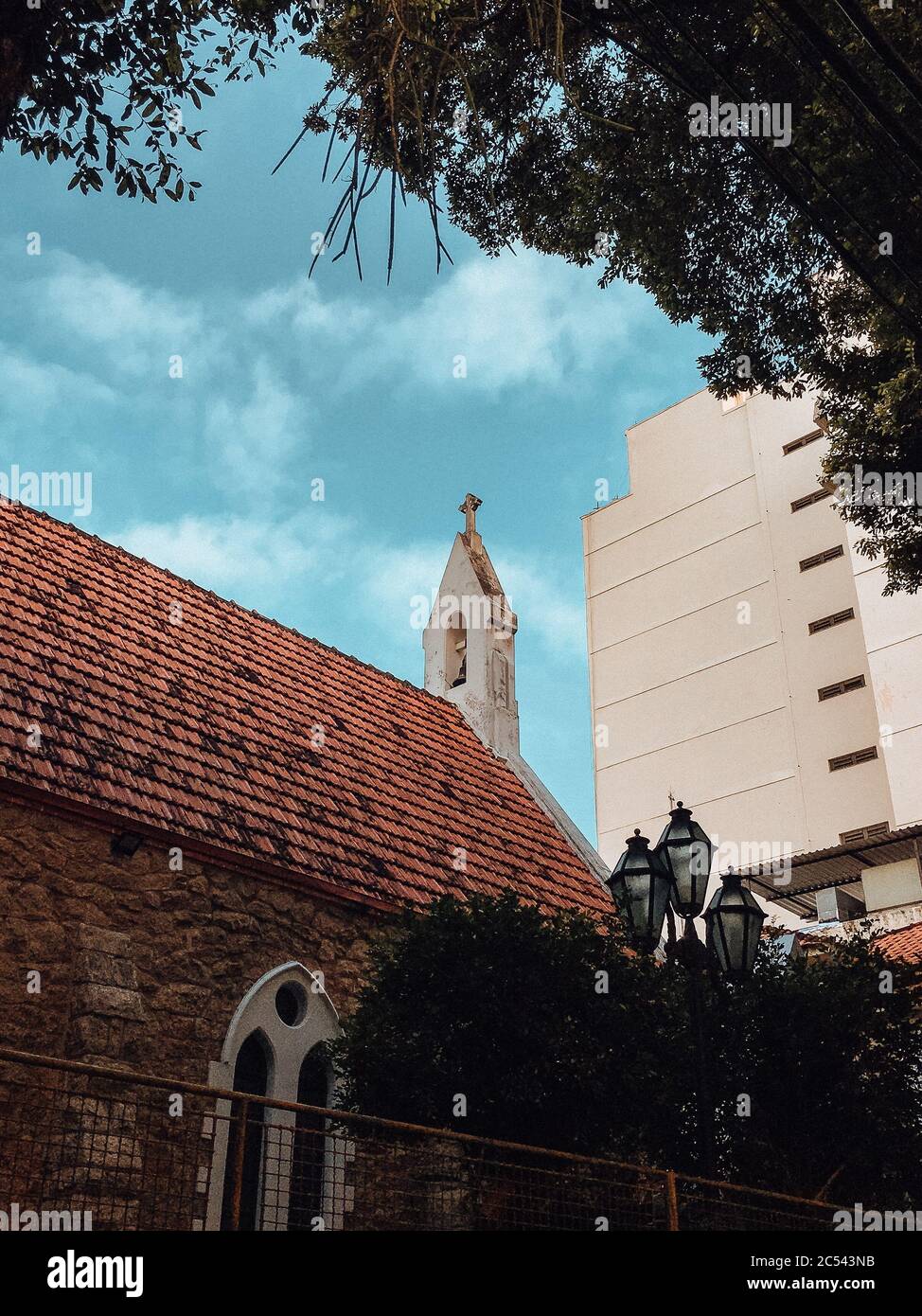 Old stone church in Rio de Janeiro against the blue sky Stock Photo - Alamy