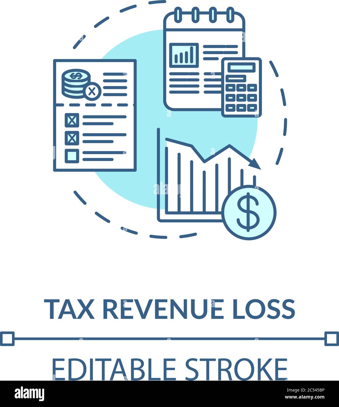 Tax revenue loss turquoise concept icon Stock Vector Image & Art - Alamy