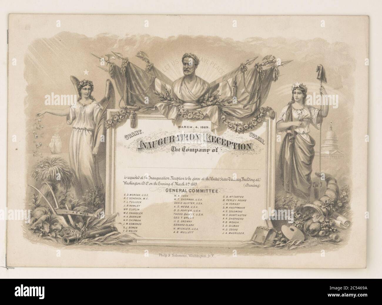 Inauguration reception (invitation) March 4, 1869 Stock Photo