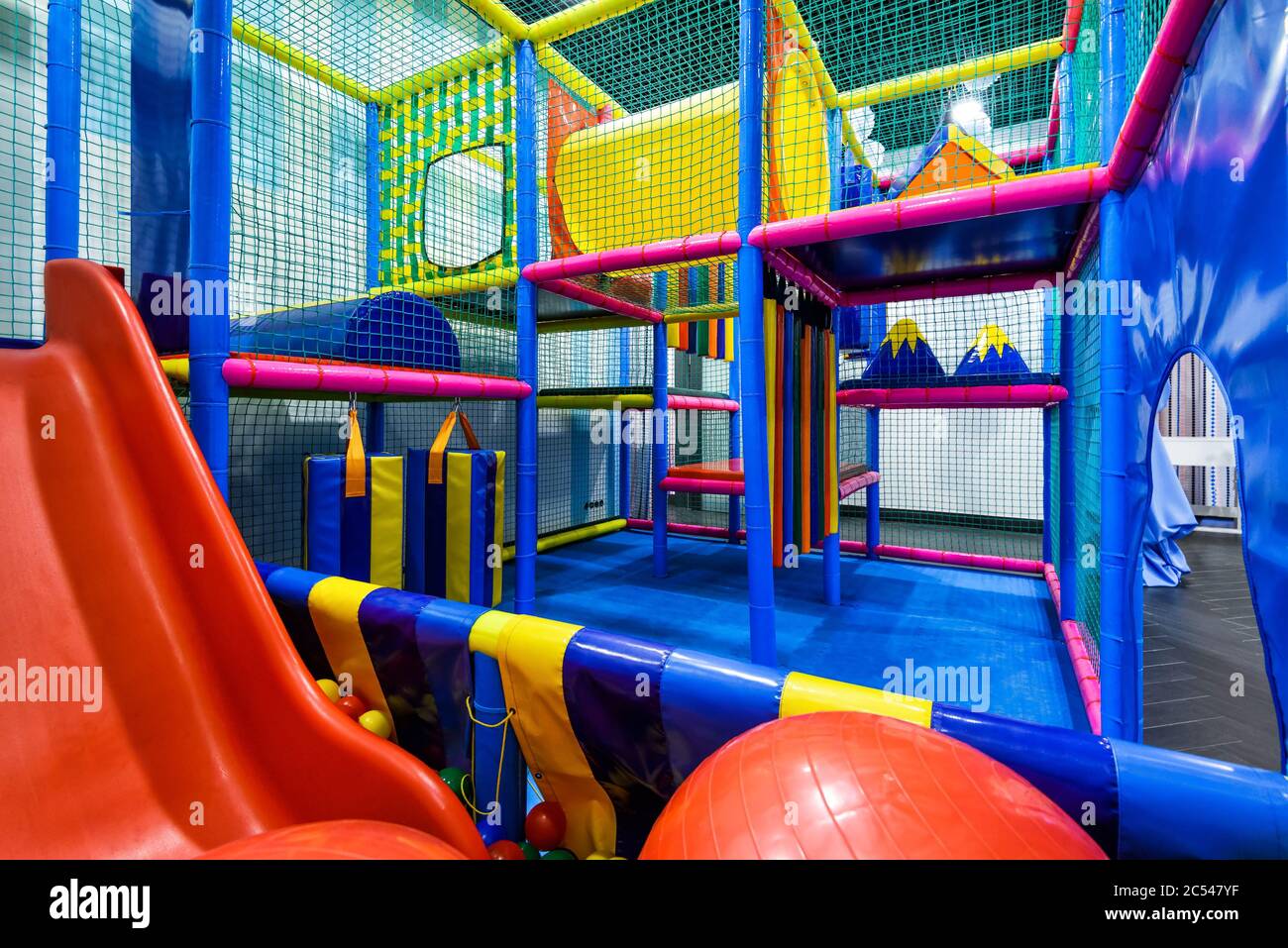 Modern children playground in the room Stock Photo - Alamy