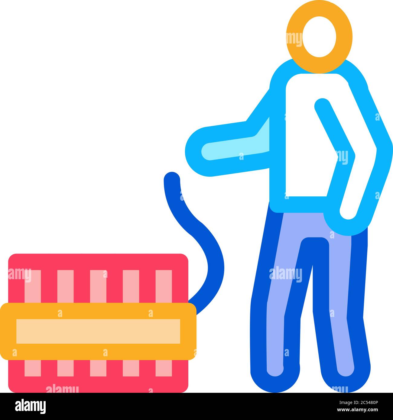 human fire firework icon vector outline illustration Stock Vector Image ...