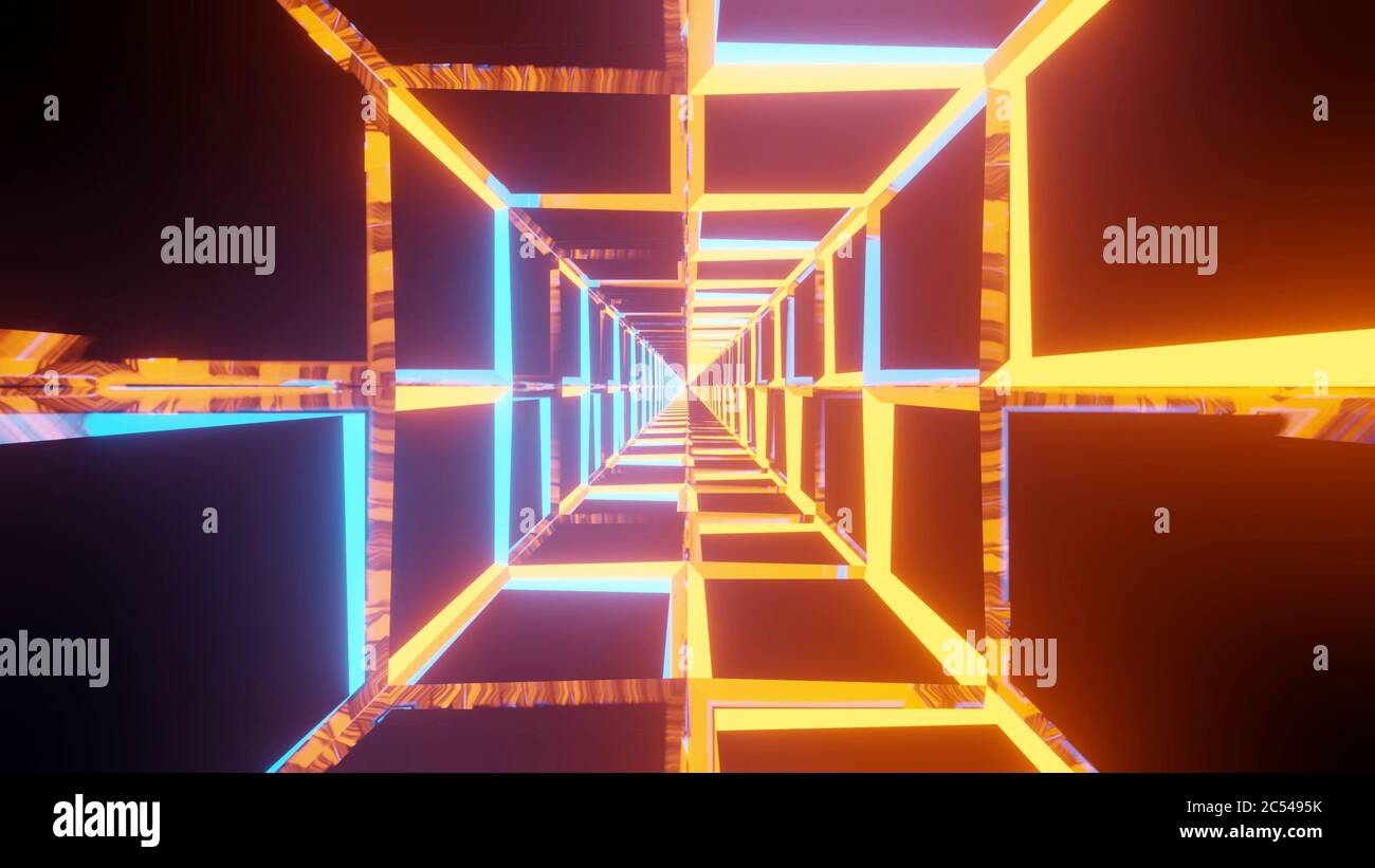 3D rendering of colorful laser lights forming an abstract futuristic ...