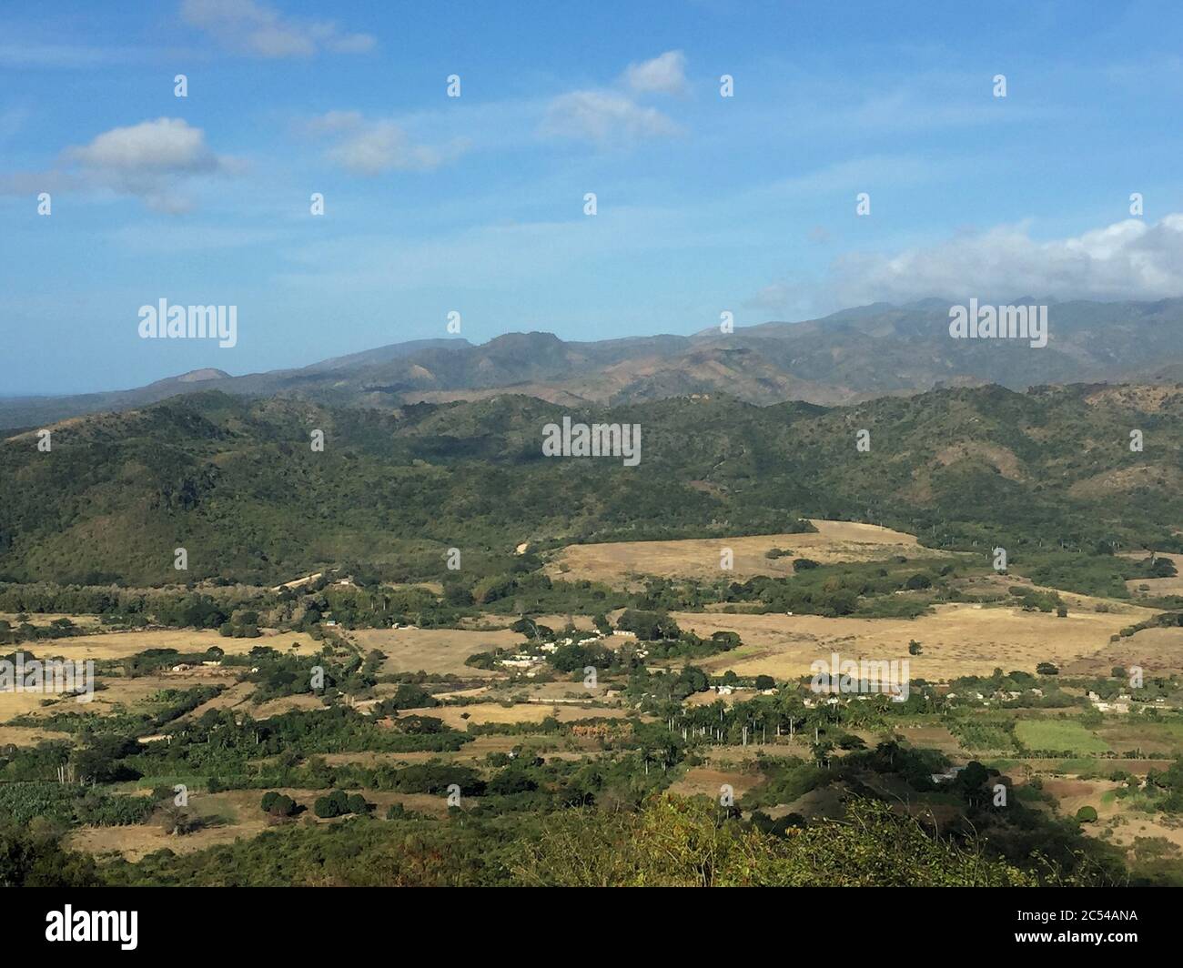 Landscape and fantastic panorama view around Trinidad in Cuba Stock Photo