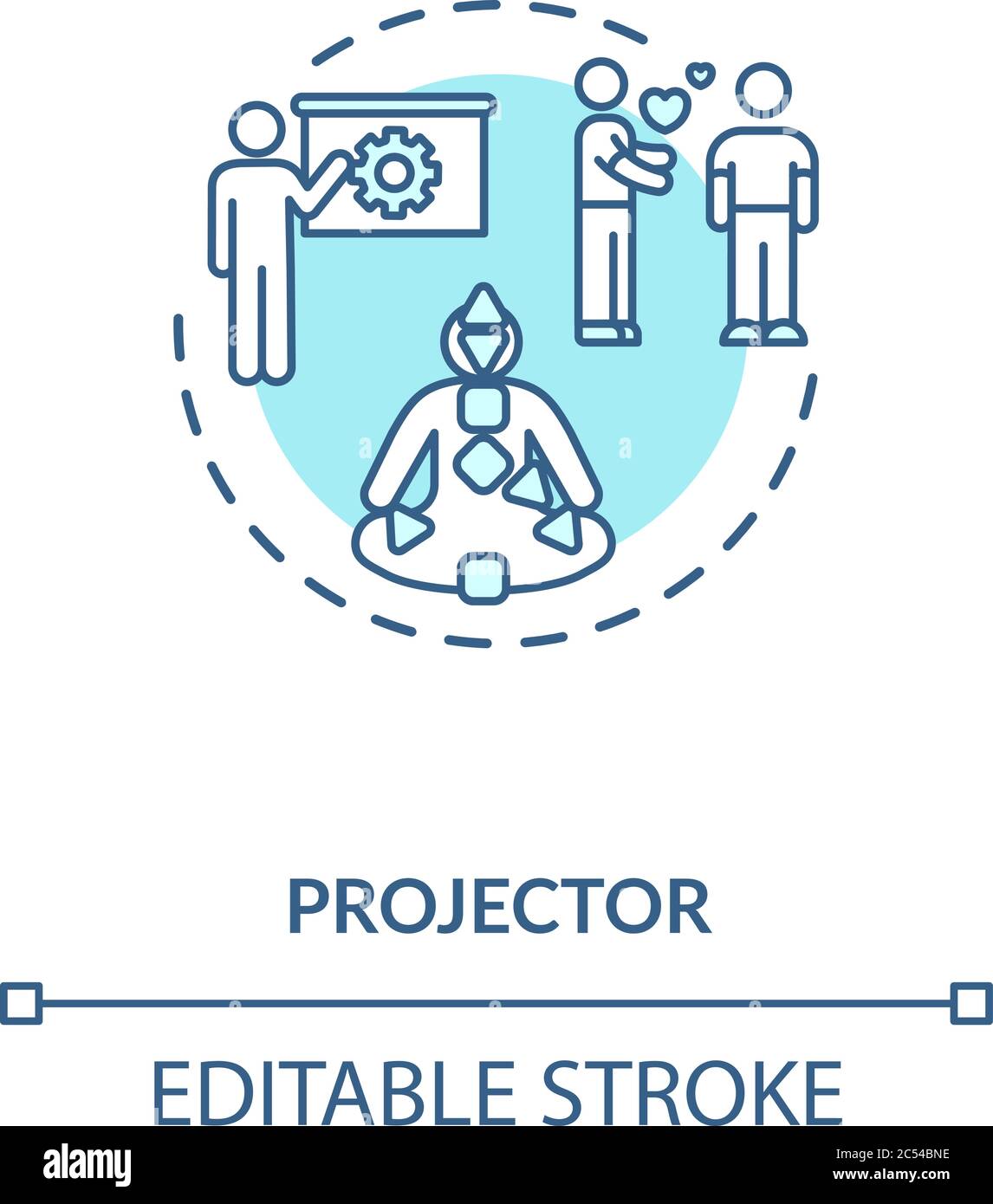 Projector turquoise concept icon Stock Vector
