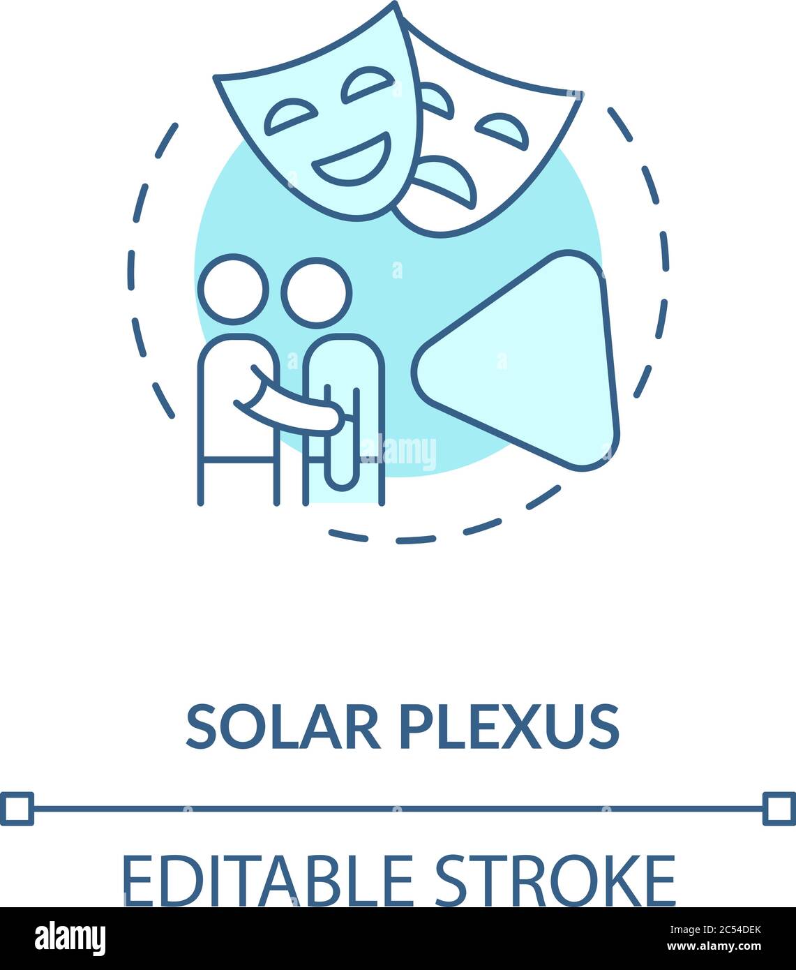 Solar Plexus turquoise concept icon Stock Vector