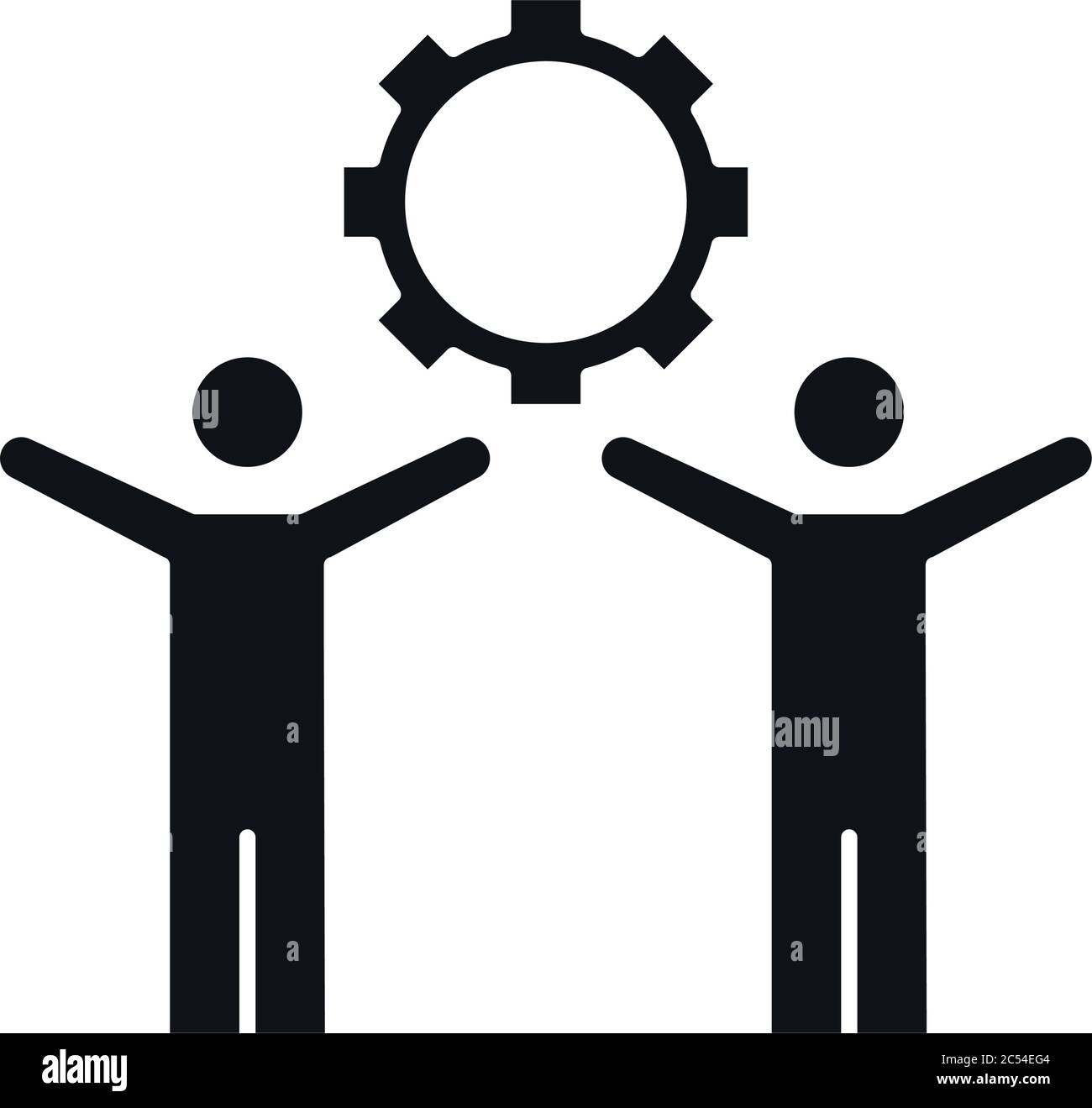 businesspeople teamwork cooperation management developing successful silhouette style icon vector illustration Stock Vector
