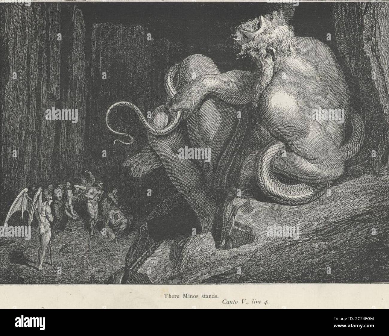 Inferno Canto 5 line 4 Minos Stock Photo Alamy