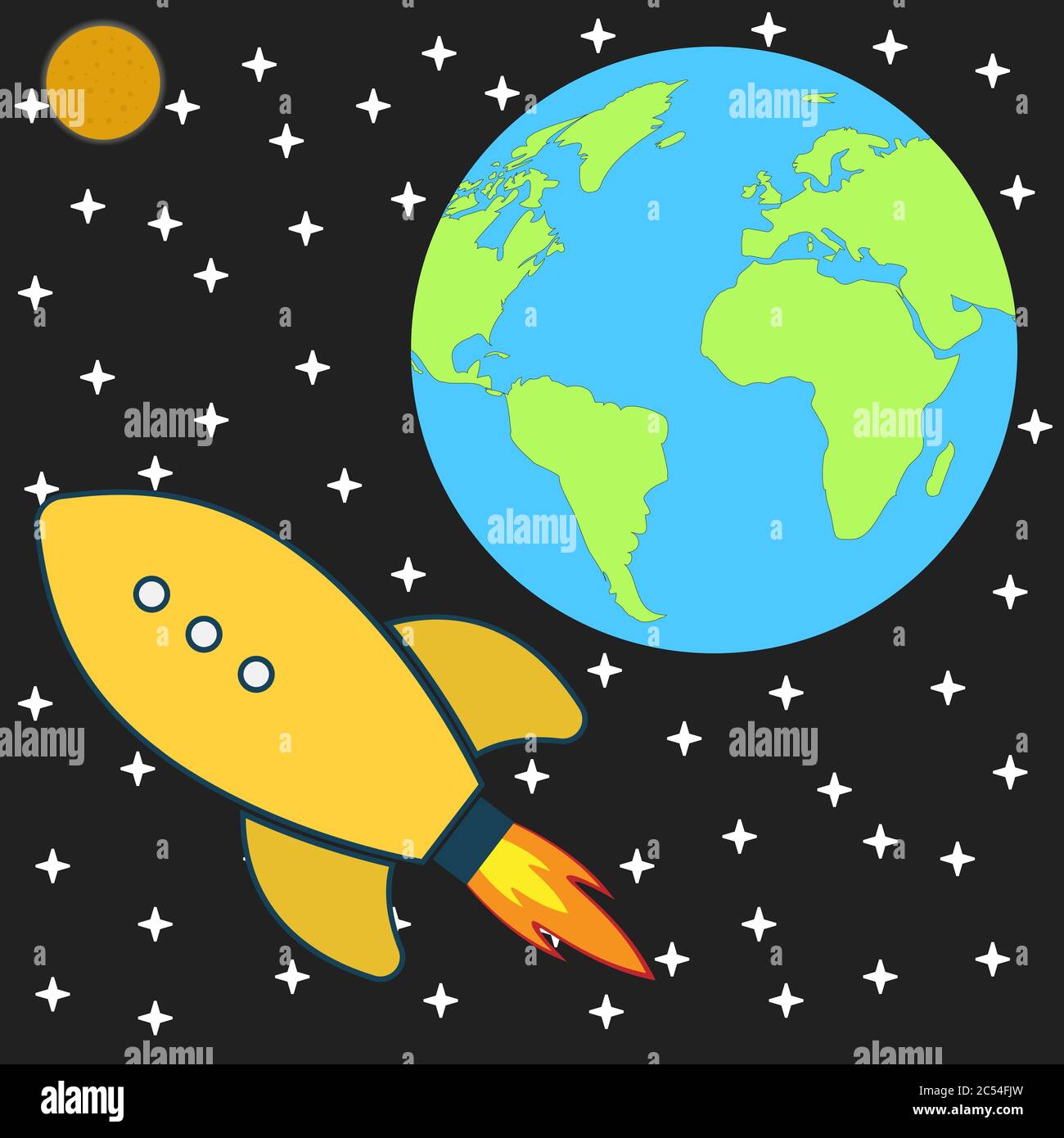 cosmos explore space rocket. eps 10 vector iilustration Stock Vector
