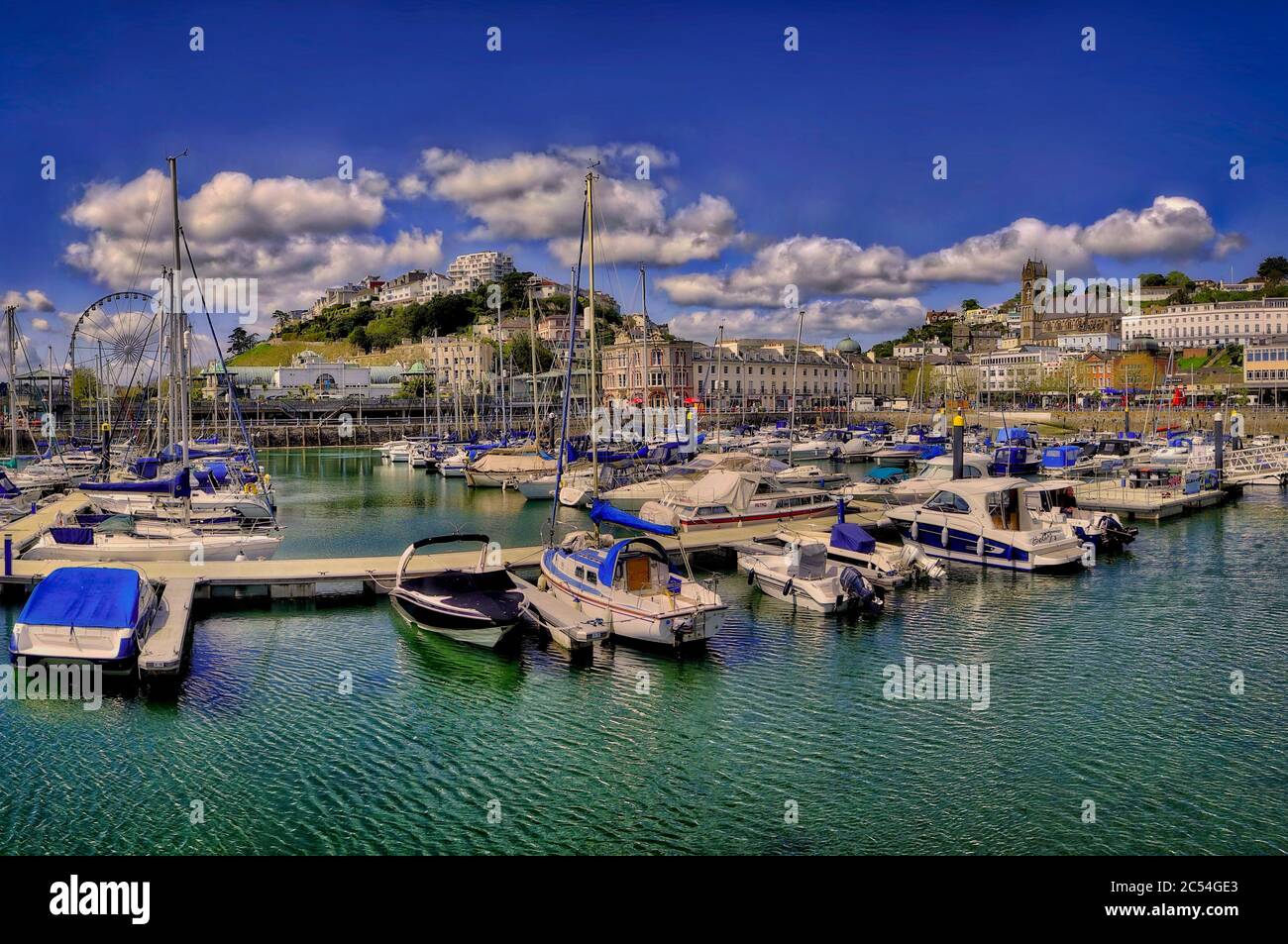 GB - DEVON: View of Torquay Harbour and Town Stock Photo