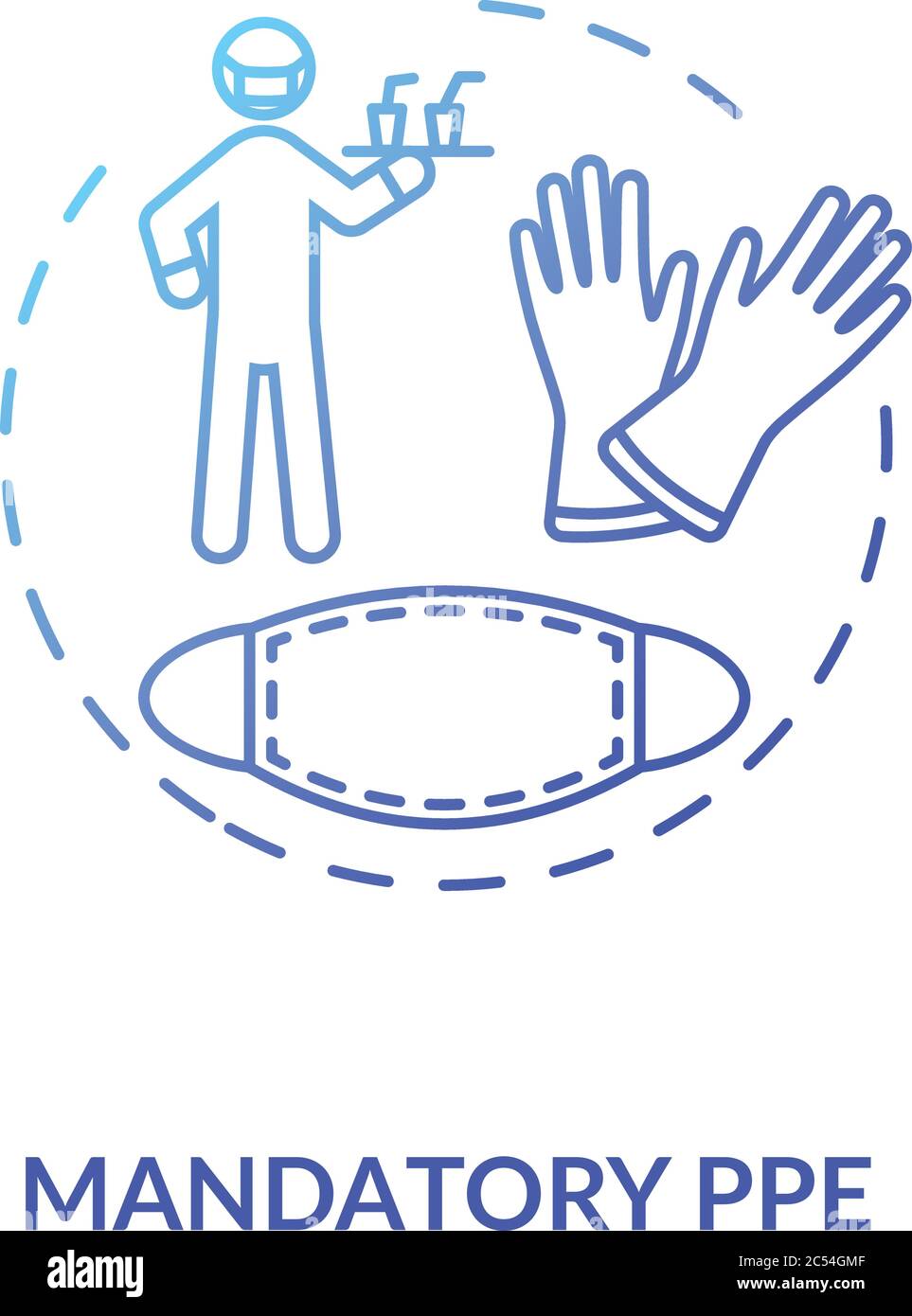 Mandatory PPE concept icon Stock Vector