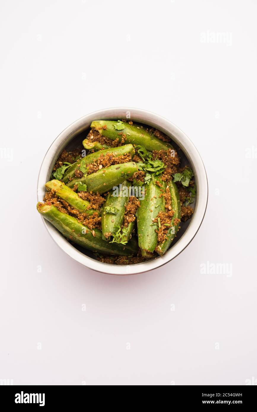 Indian style Bharwa Parwal dry Sabzi or Stuffed Pointed Gourd Dry fry
