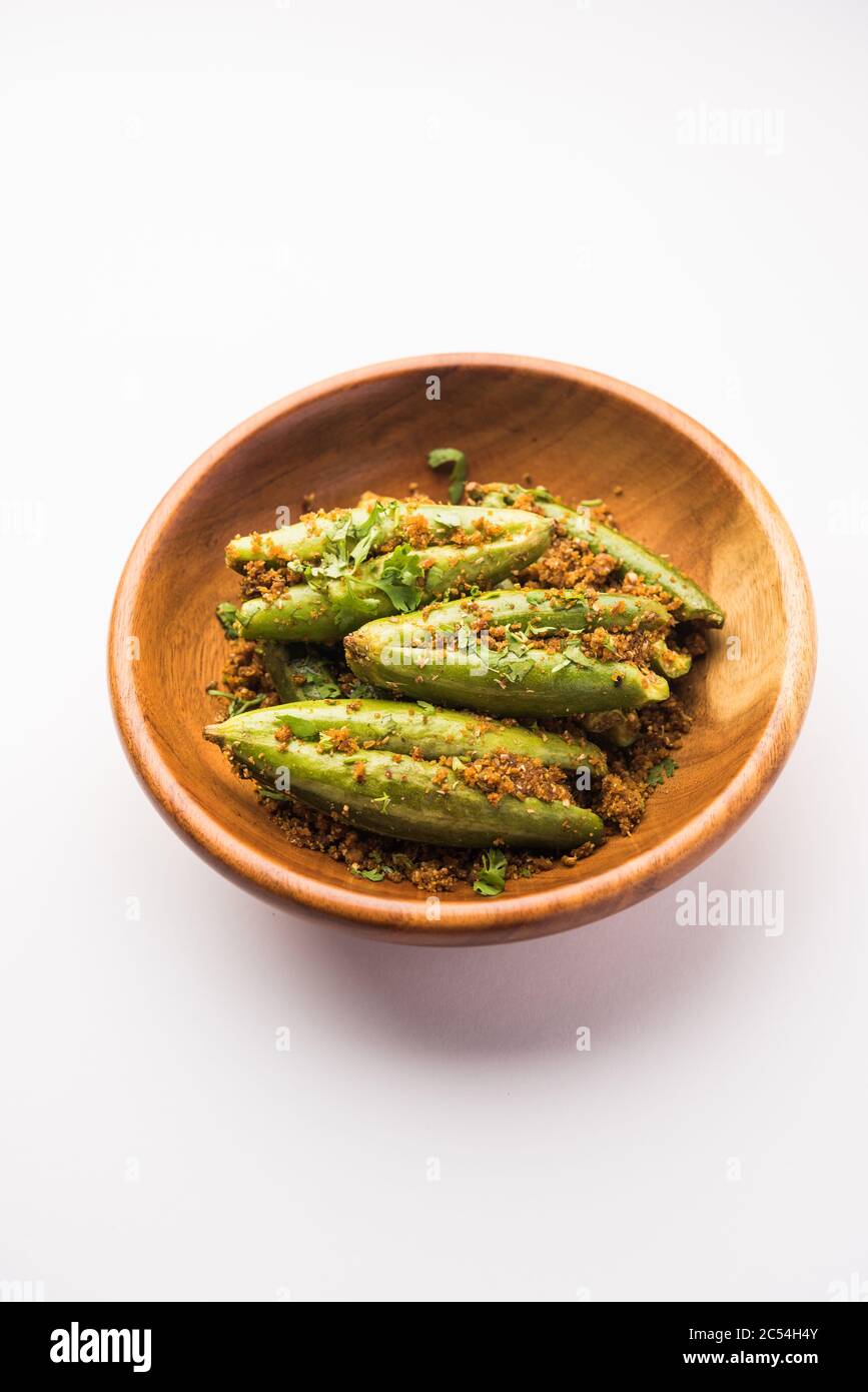 Indian style Bharwa Parwal dry Sabzi or Stuffed Pointed Gourd Dry fry