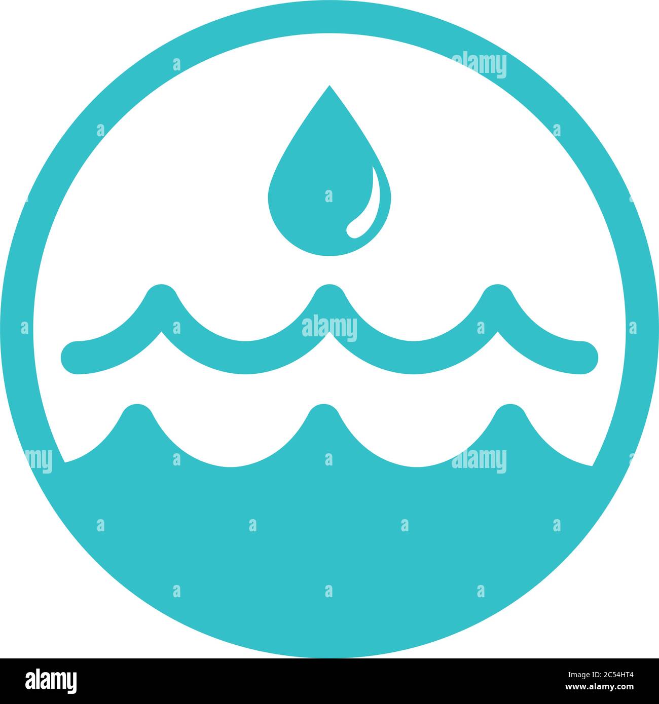water drop and ripples nature liquid blue silhouette style icon vector ...