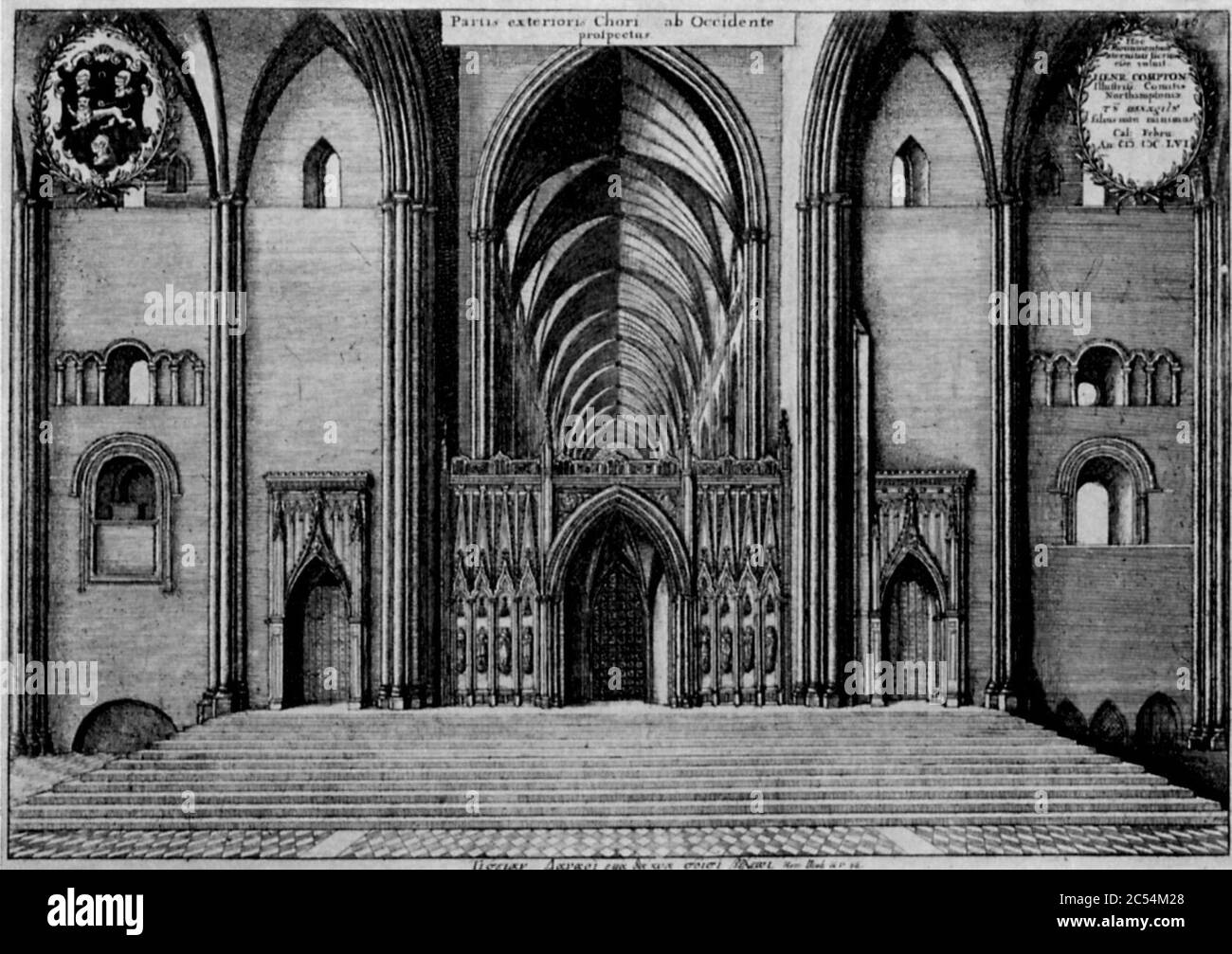 Inneres von St. Paul Cathedral Wenzel Hollar. Stock Photo