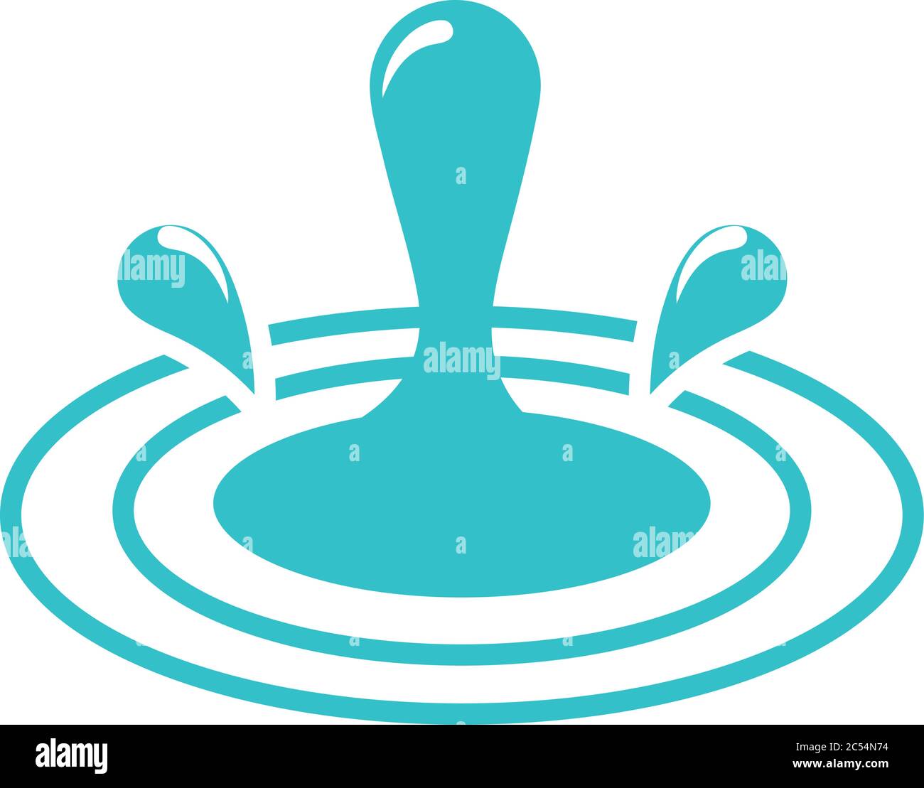 splash water drops wave nature liquid blue silhouette style icon vector ...