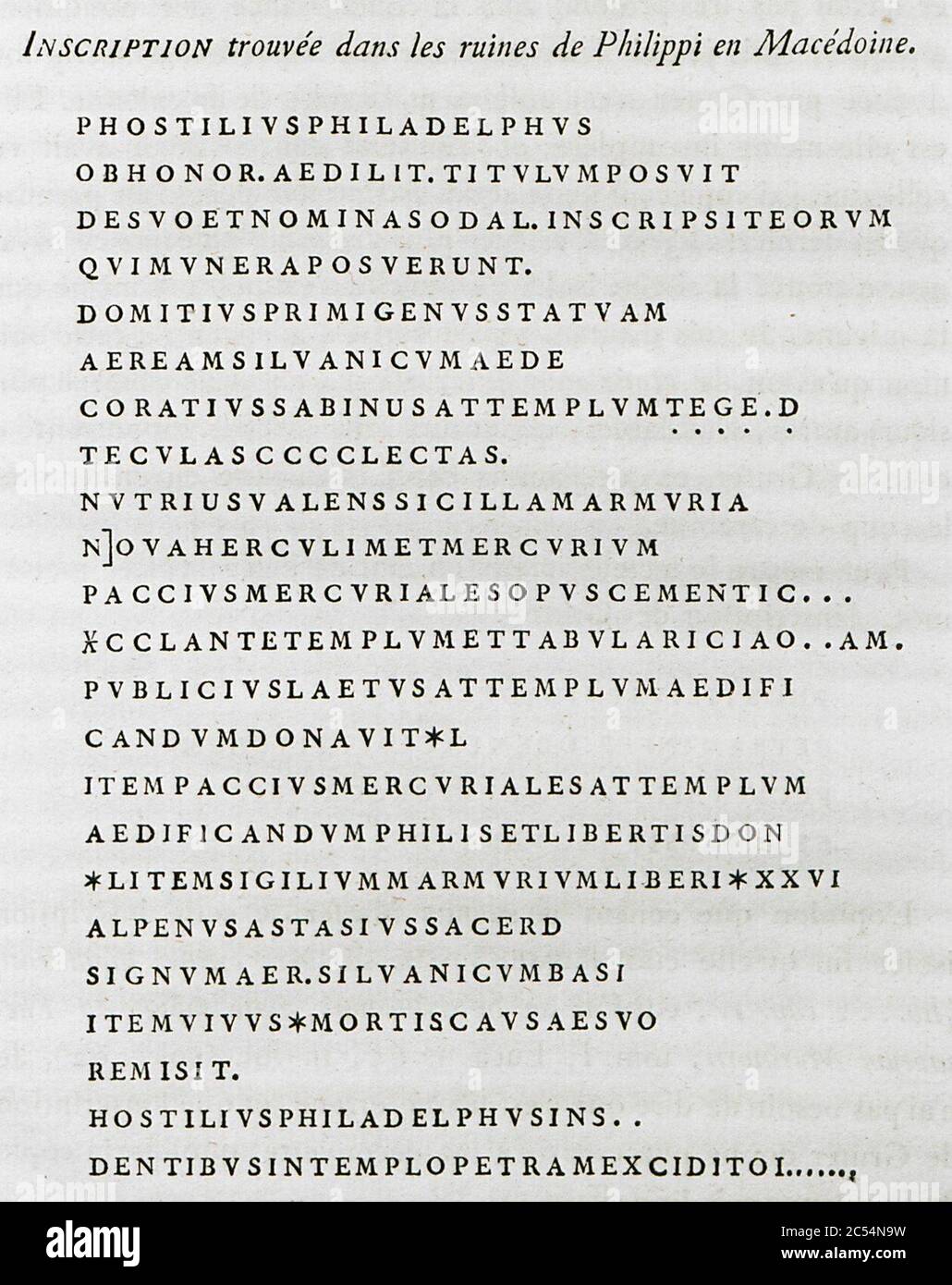 Inscription trouvée dans les ruines de Philippi en Macédoine - CousinÉry  Esprit Marie - 1831 Stock Photo - Alamy