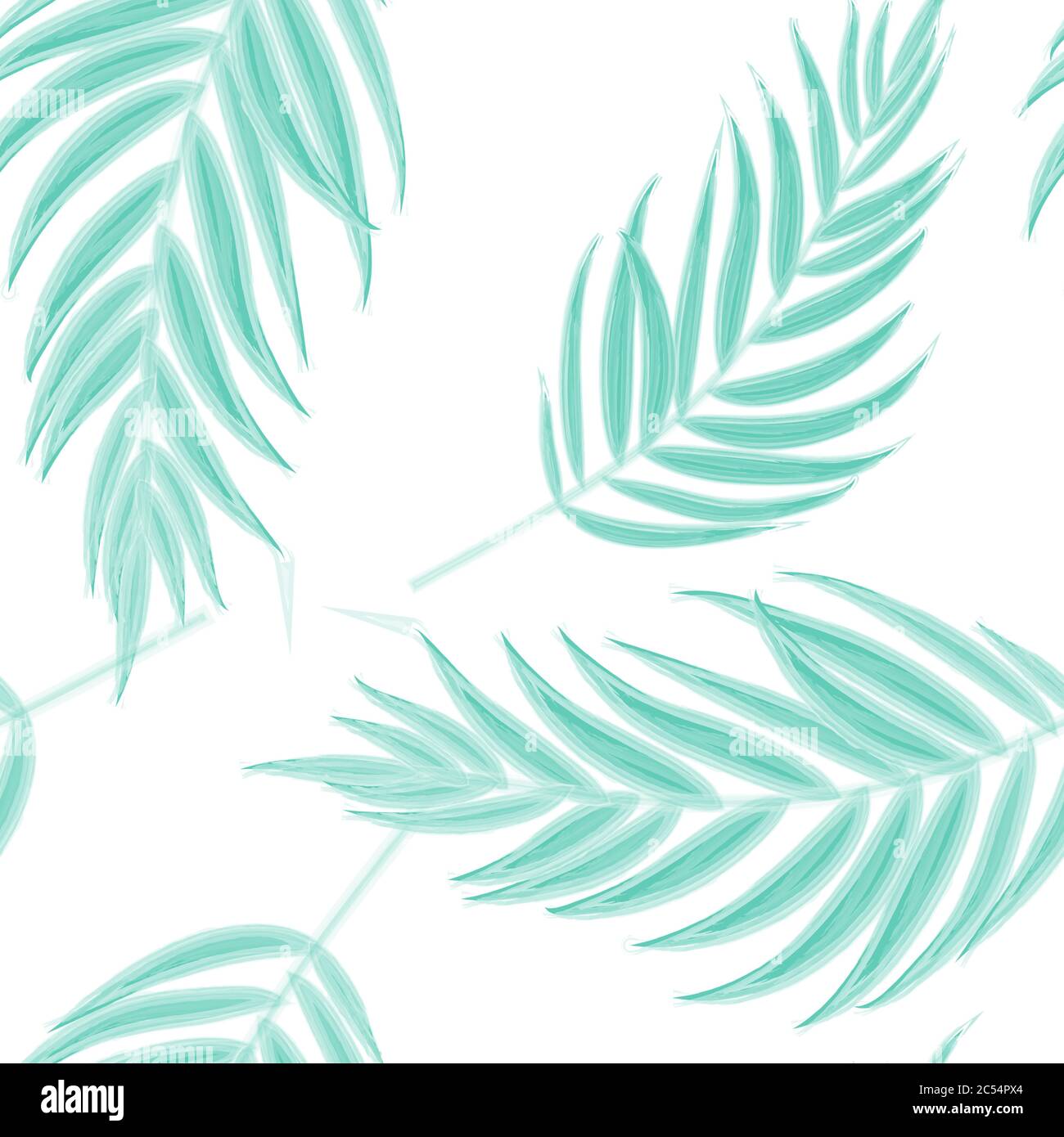 Palm Leaf isolated on white. Seamless Pattern. Vector Illustration Stock Vector