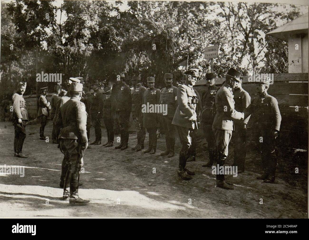 Inspizierung der k.u.k.55.Inftr.Dion d.GO.Böhm-Ermolli. Stock Photo