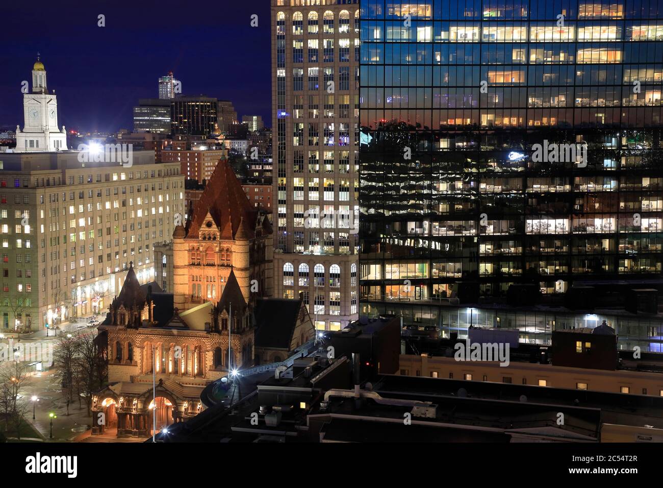 Night view of 200 Clarendon Street formerly known as John Hancock Tower