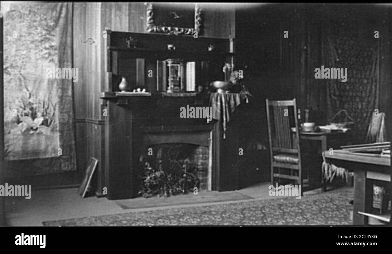 Interior of Arnold Genthe's studio on Clay Street in San Francisco Stock Photo