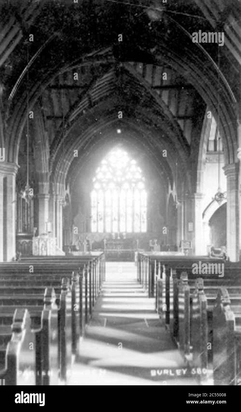 Interior of St Matthias Burley, archive image. Stock Photo