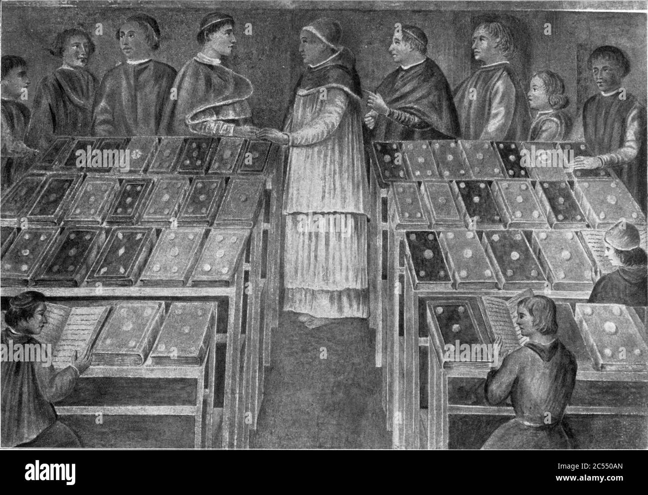 Interior of the Library of Sixtus IV – On the Vatican Library of Sixtus IV. Stock Photo