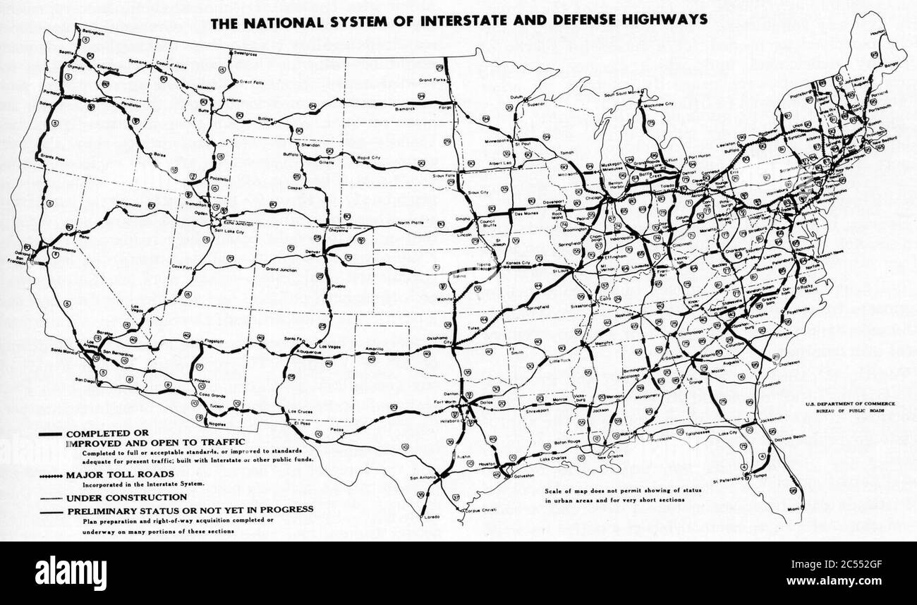 Interstate Highway status unknown date. Stock Photo