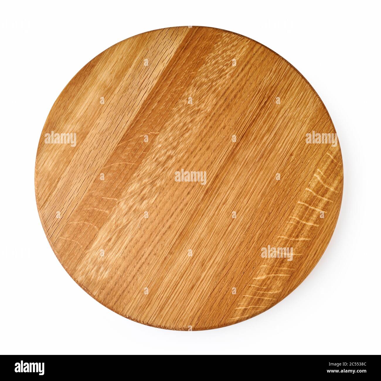 Round wooden board isolated on white background. Top view of chopping board  Stock Photo - Alamy