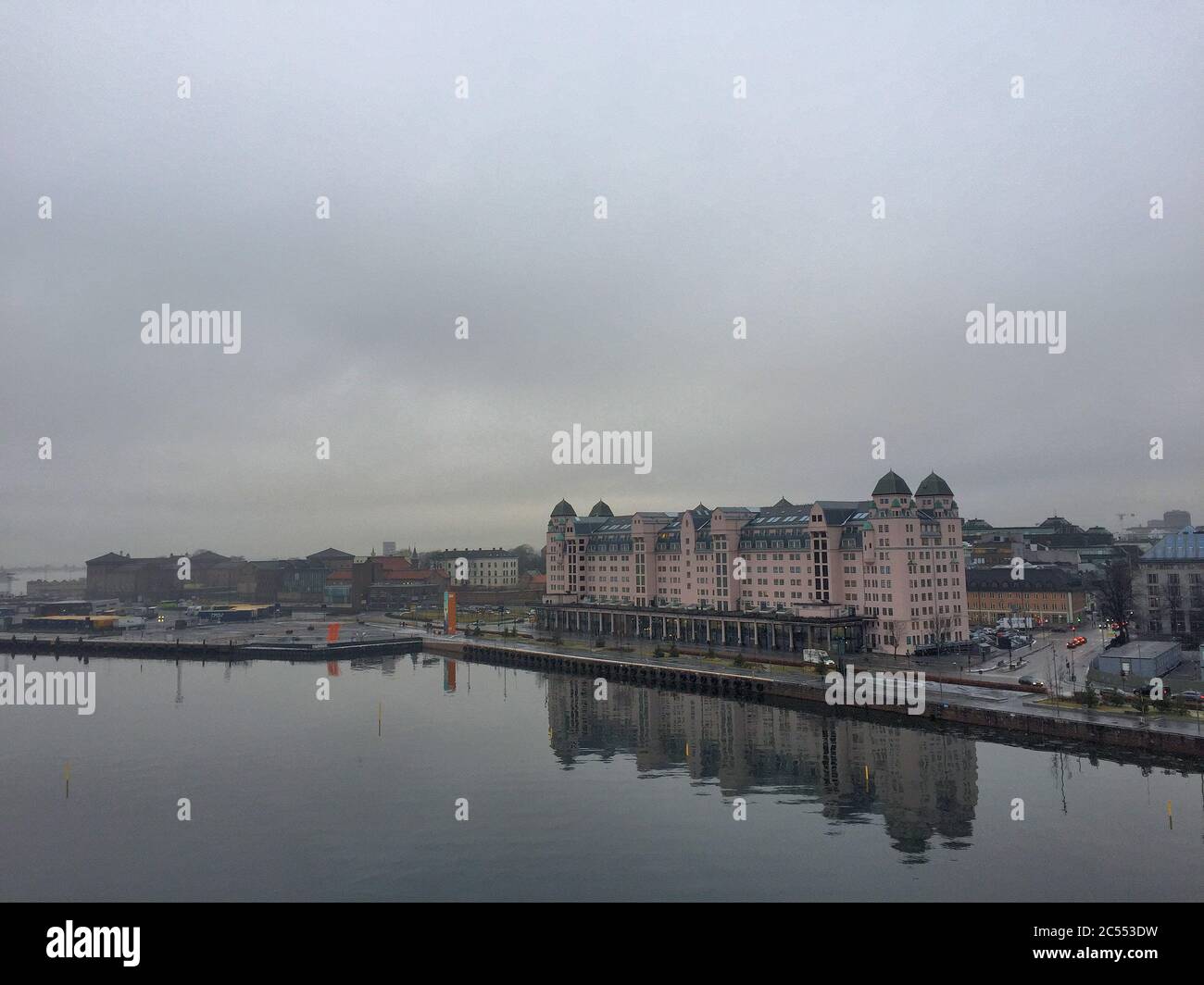Waterfront in Oslo on a very cold winter day and bad weather Stock Photo -  Alamy