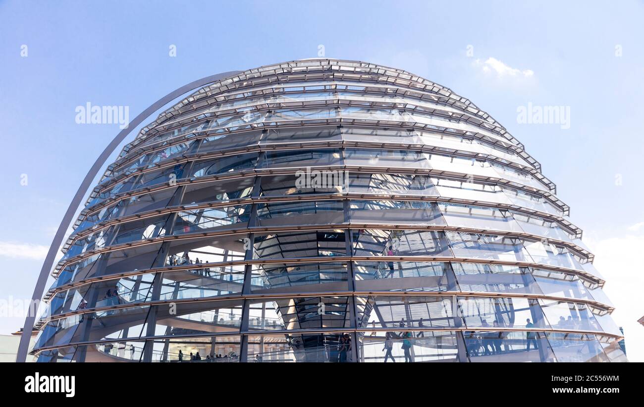 Reichstag, glass dome, glass dome, roof terrace, Bundestag, government district, Berlin, Germany Stock Photo